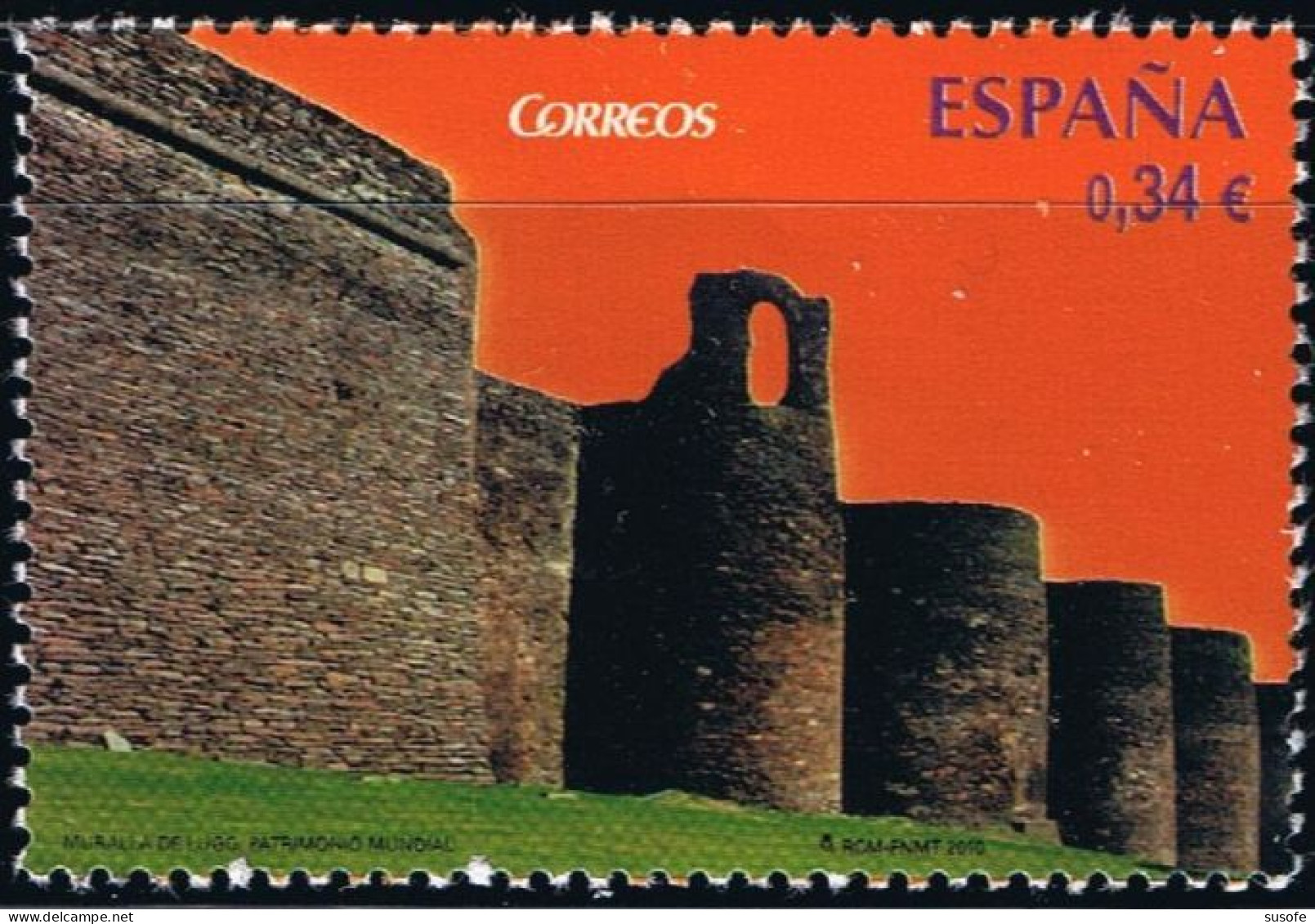 España 2010 Edifil 4592 Sello ** Patrimonio Mundial Humanidad UNESCO Murallas De Lugo Michel 4533 Yvert 4238 Spain Stamp - Nuevos