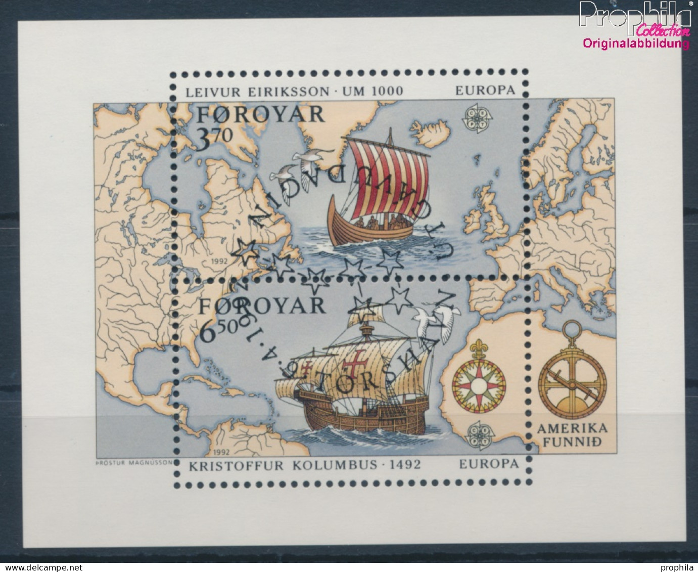 Dänemark - Färöer Block5 (kompl.Ausg.) Gestempelt 1992 500 Jahre Entdeckung Amerikas (10400728 - Faroe Islands
