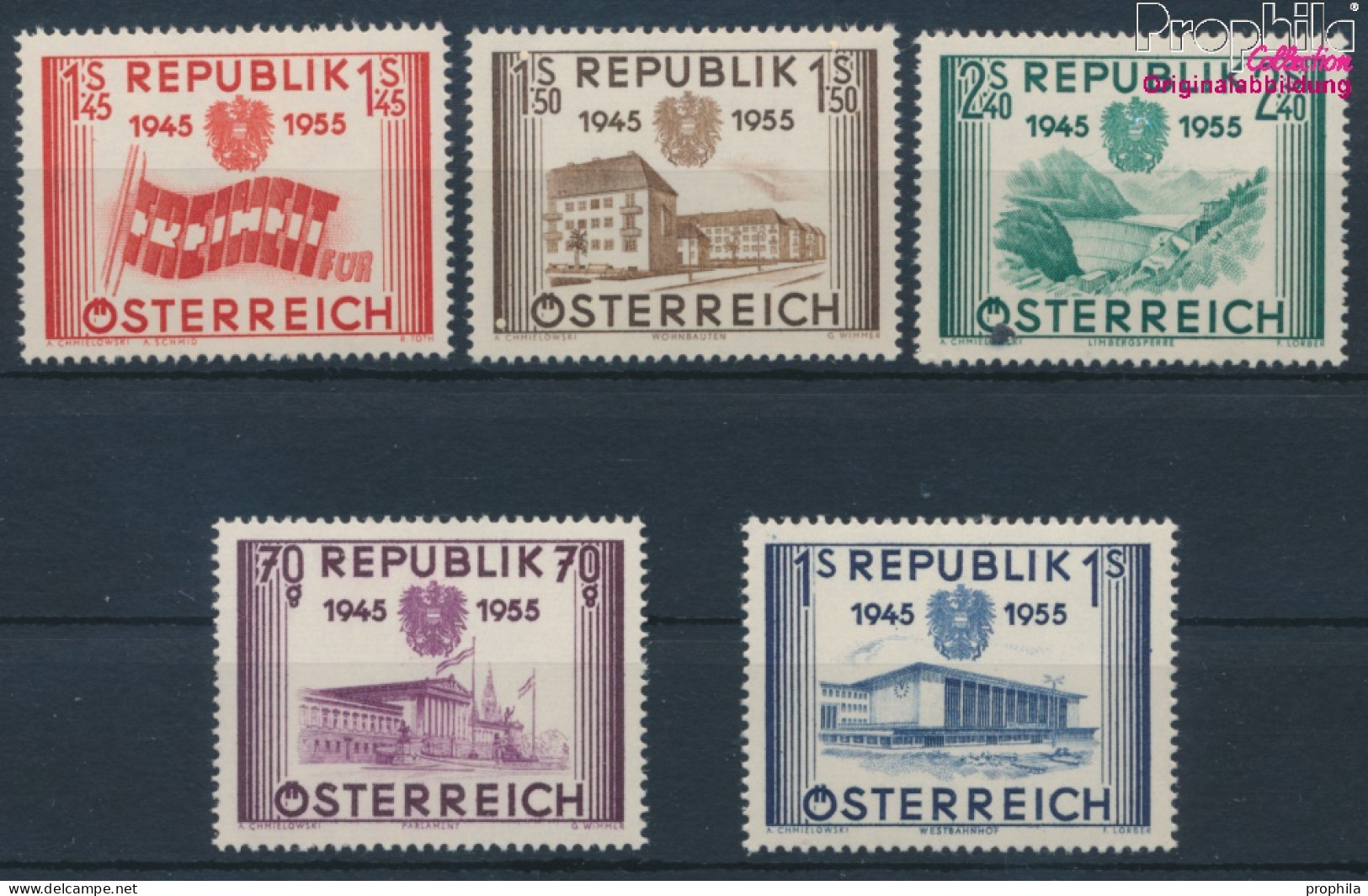 Österreich 1012-1016 (kompl.Ausg.) Postfrisch 1955 Unabhängigkeit (10405426 - Ongebruikt