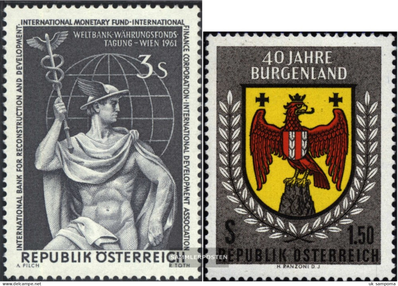 Austria 1097,1098 (complete Issue) Unmounted Mint / Never Hinged 1961 Bankkongress, Burgenland - Ungebraucht