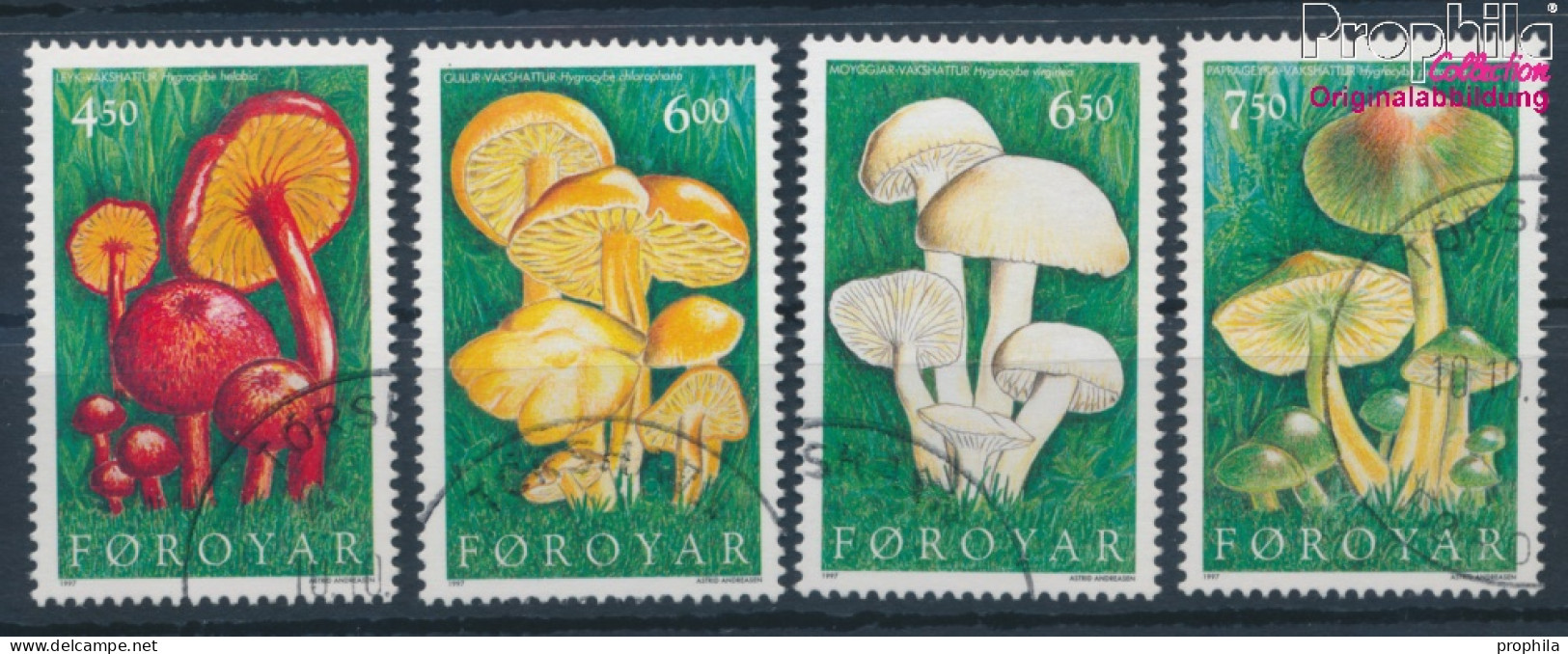 Dänemark - Färöer 311-314 (kompl.Ausg.) Gestempelt 1997 Einheimische Pilze (10400757 - Faeroër