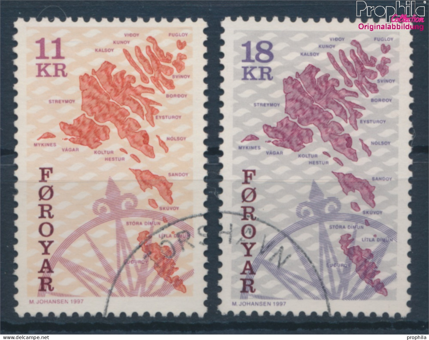 Dänemark - Färöer 320-321 (kompl.Ausg.) Gestempelt 1997 Landkarte Der Färöer (10400761 - Faroe Islands