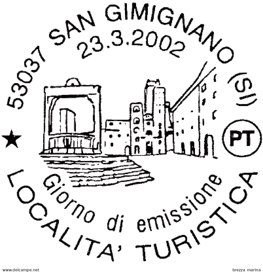 ITALIA - Usato - 2002 - Turismo - 29ª Emissione - 23 Marzo 2002  - San Gimignano - 0,41 - 2001-10: Oblitérés