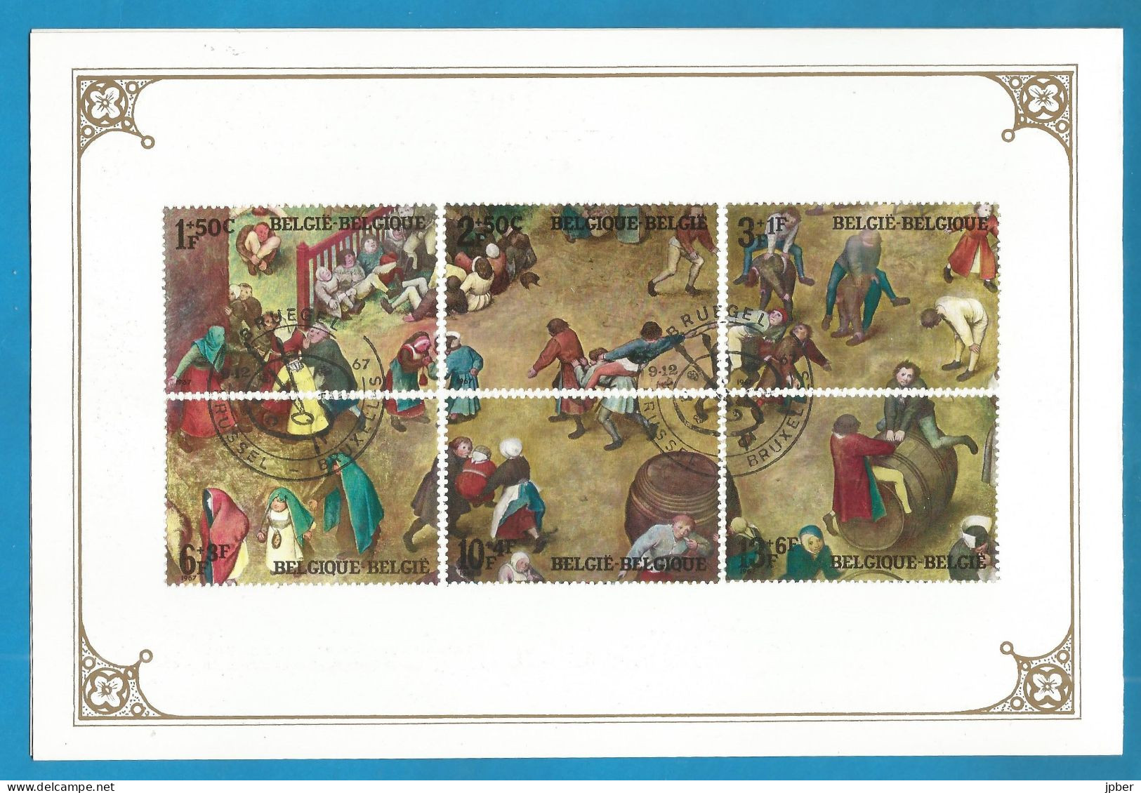 Belgique - Antituberculeux - Campagne 1967-1968 - Timbres N°1437 à 1442 "Jeux D'Enfants" De Pierre Bruegel - Gedenkdokumente
