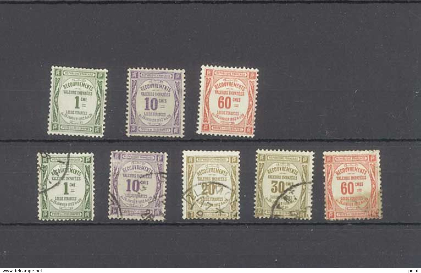 TAXE - Recouvrement - 8 Timbres-Yvert 43, 44, 48 Neufs Avec Trace De Charnière Et Yvert 43, 44, 45, 46, 48 Oblitérés - 1859-1959 Used