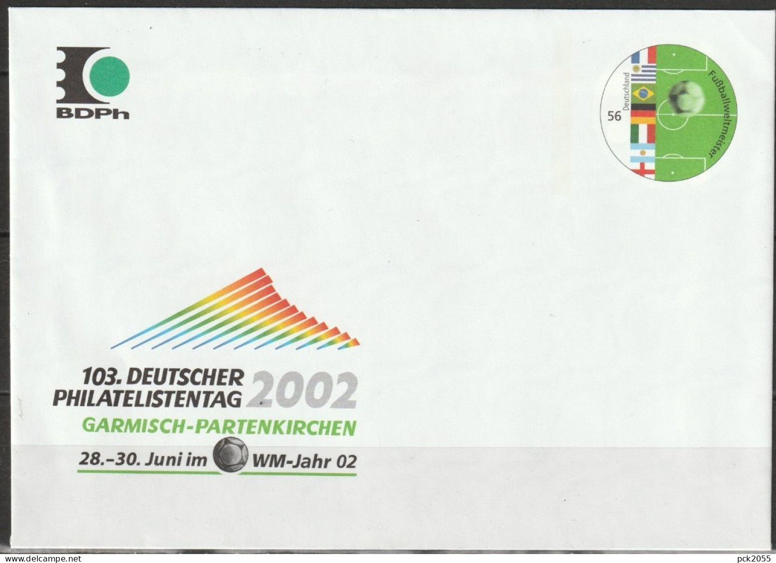 Bund Ganzsache 2002 MiNr.USo.37  103. Deutscher Philatelistentag Fußballweltmeister (d 4459 ) - Covers - Mint