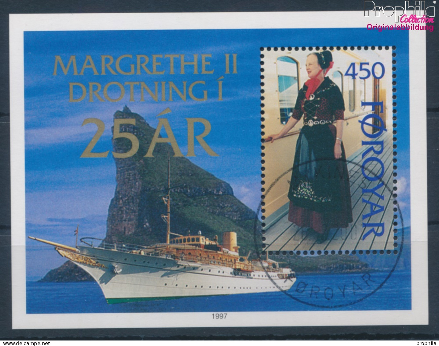 Dänemark - Färöer Block9 (kompl.Ausg.) Gestempelt 1997 25 Jahre Königin Margarethe II. (10400756 - Faroe Islands