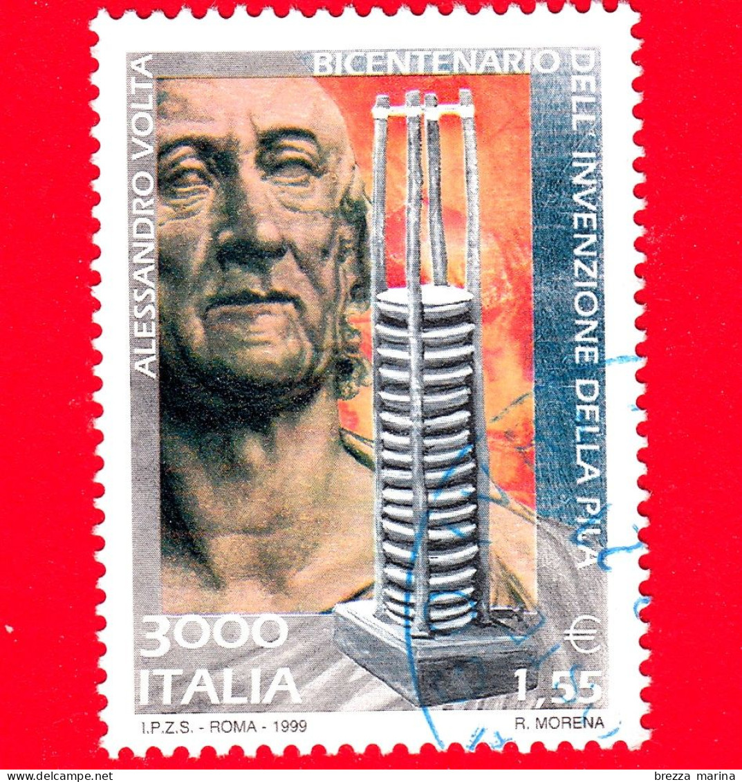 ITALIA - Usato - 1999 - Bicentenario Dell'invenzione Della Pila Ad Opera Di Alessandro Volta  - 3000 - 1.55 - 1991-00: Afgestempeld