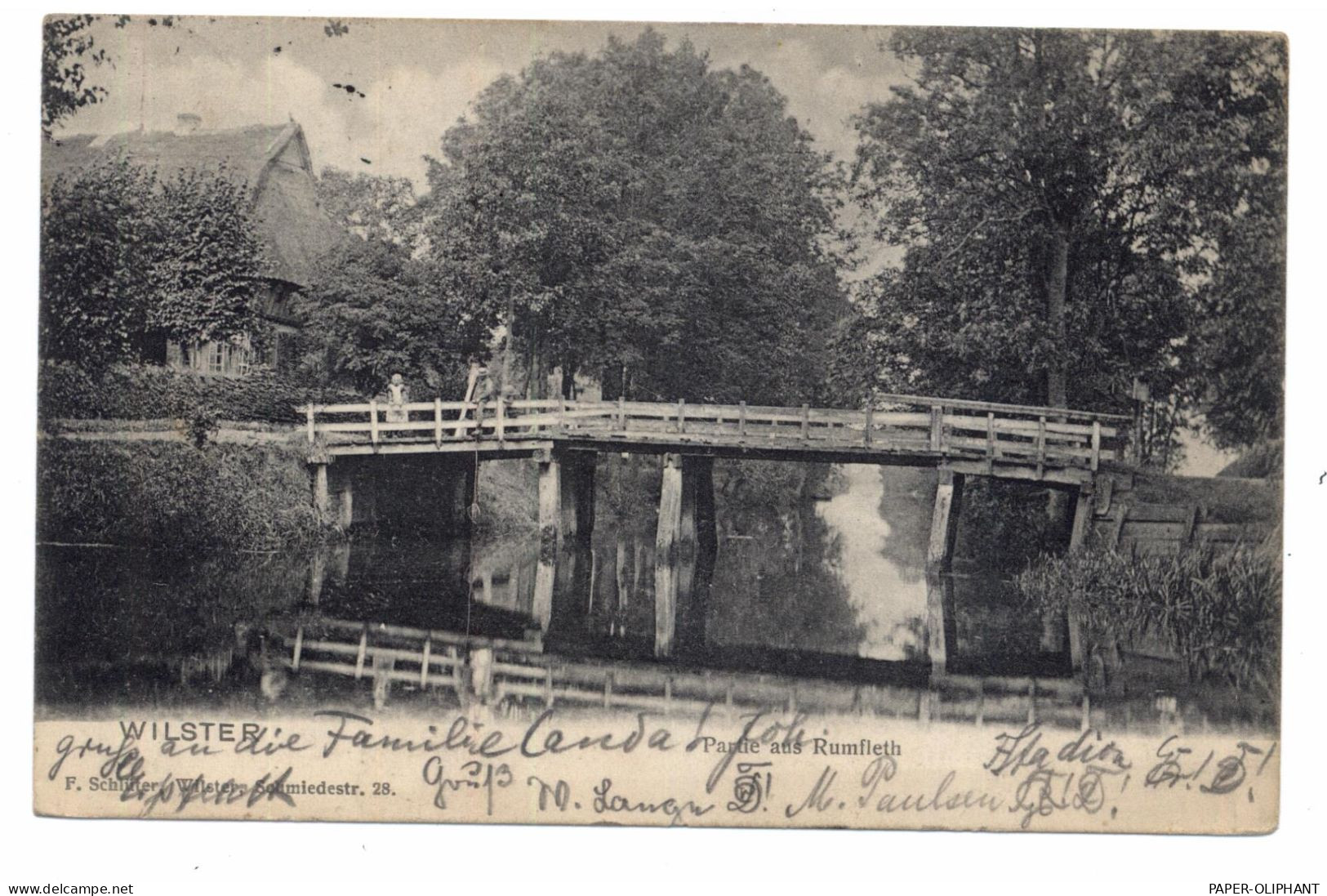 2213 NORTORF - RUMFLETH, Brücke über Die Wilster, 1910 - Itzehoe