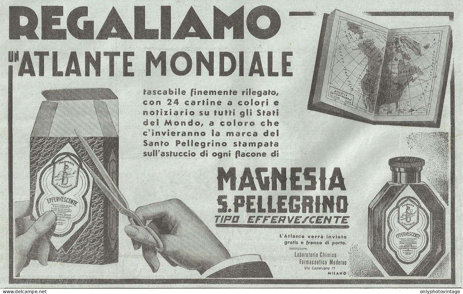 Magnesia San Pellegrino - Illustrazione - Pubblicità Del 1933 - Old Advert - Werbung