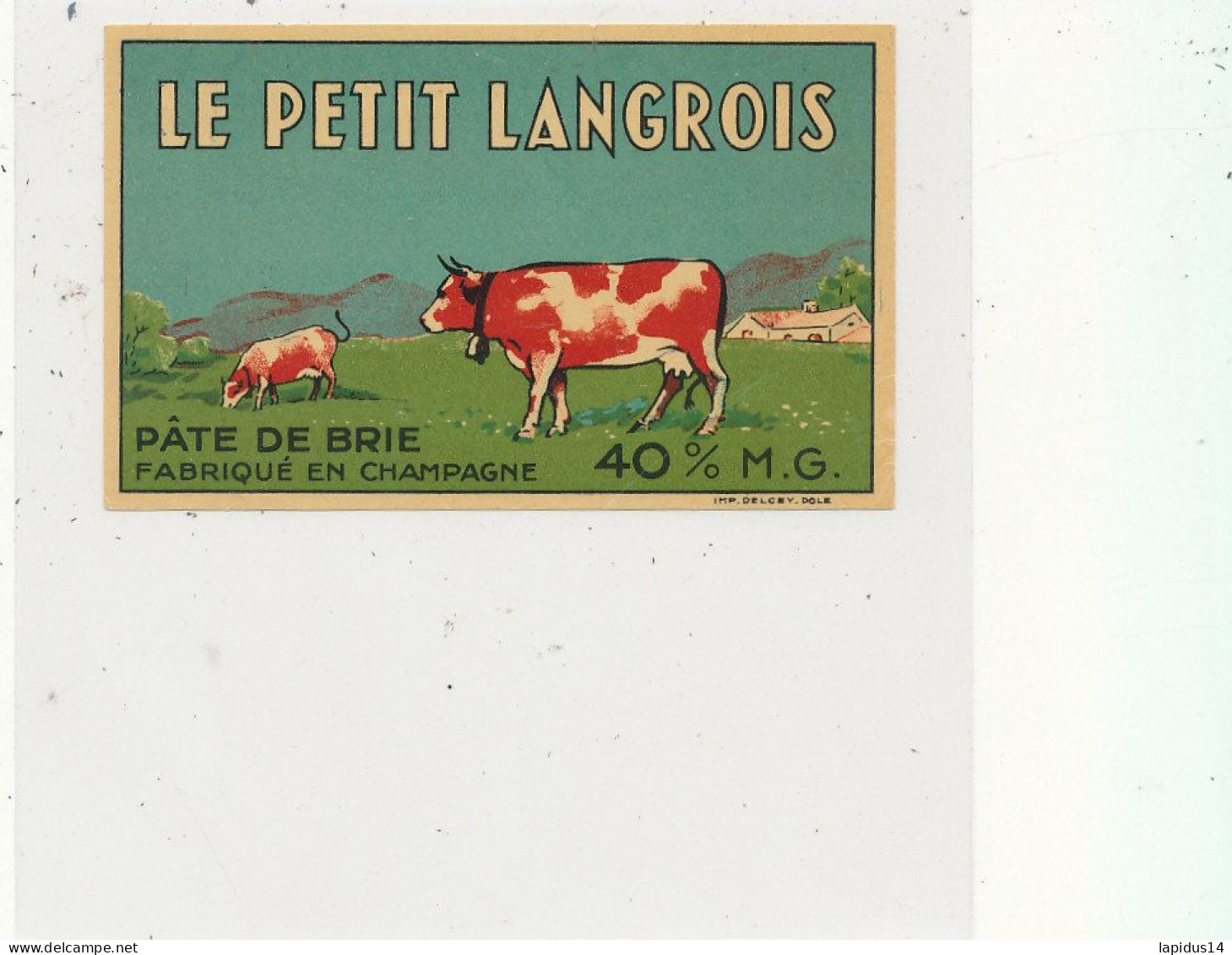 GG 435 / ETIQUETTE FROMAGE   PATE DE BRIE   LE PETIT LANGROIS  FABRIQUE EN CHAMPAGNE - Käse