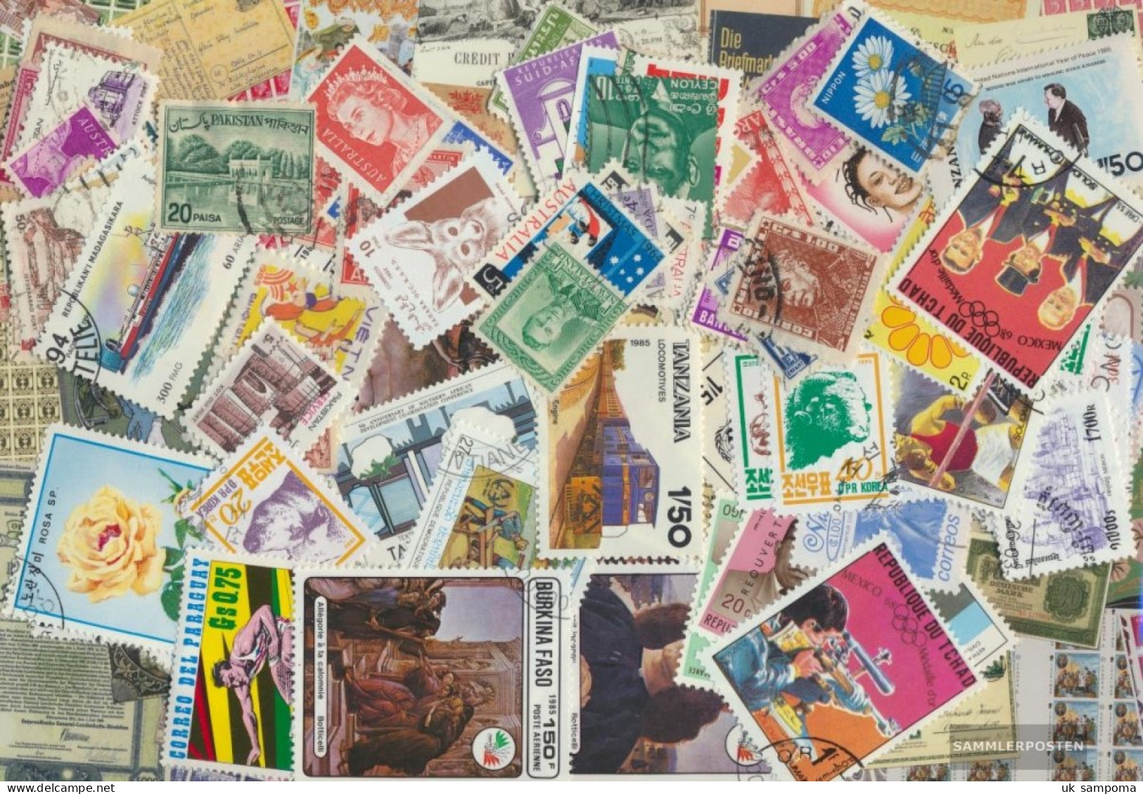 All World Overseas Stamps-100 Various Stamps - Kilowaar (max. 999 Zegels)