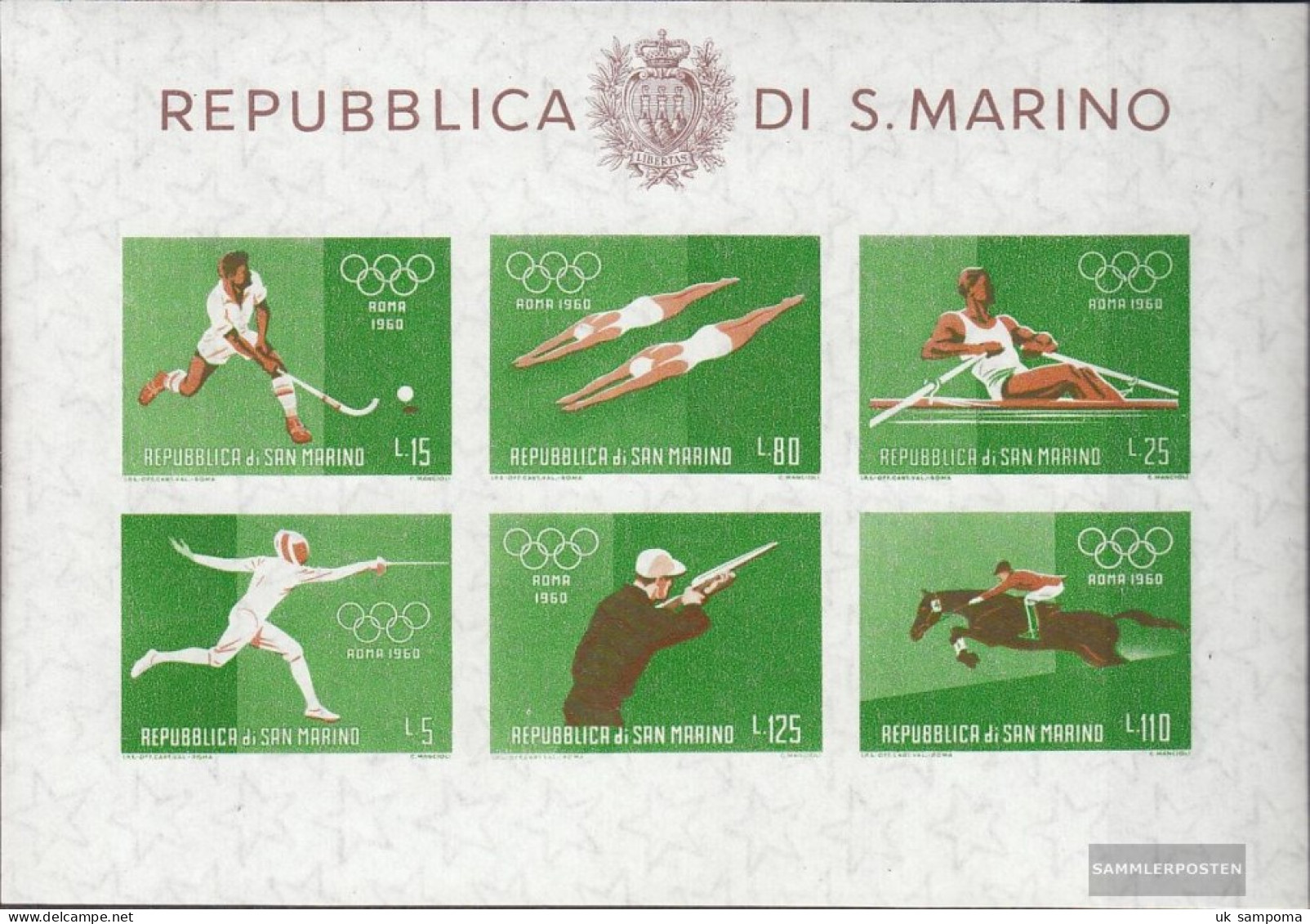 San Marino Block7 (complete Issue) Unmounted Mint / Never Hinged 1960 Summer Olympics - Blocks & Kleinbögen