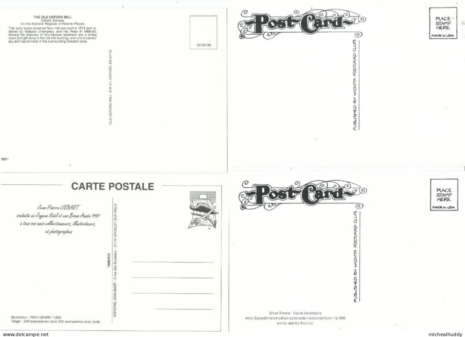 4 POSTCARDS  BY THE ARTIST  RICK GEARY - Zeitgenössisch (ab 1950)