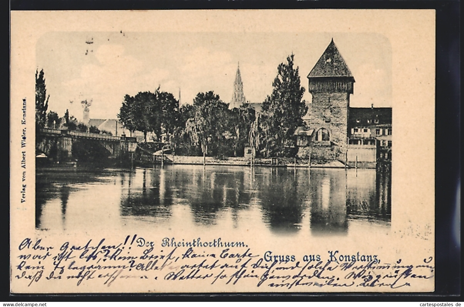 AK Konstanz, Rheinthorthurm Vom Wasser Gesehen  - Konstanz