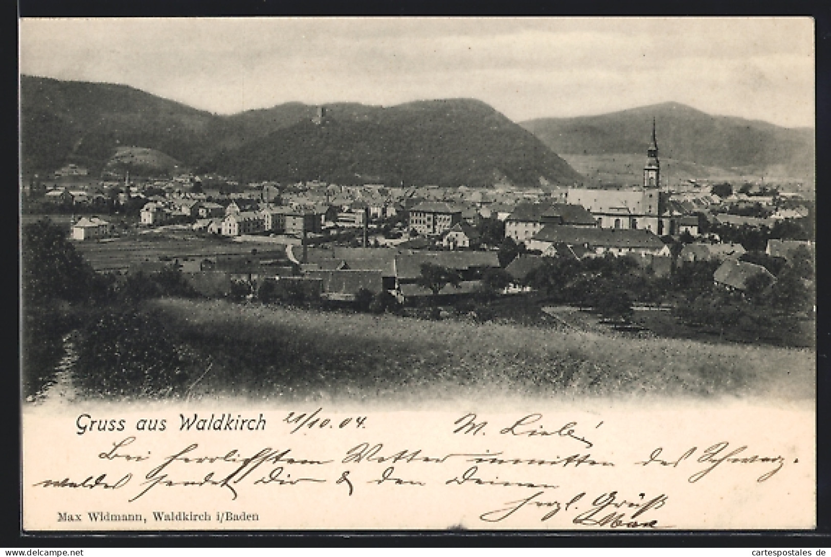 AK Waldkirch / Breisgau, Ortsansicht Mit Bergen  - Waldkirch
