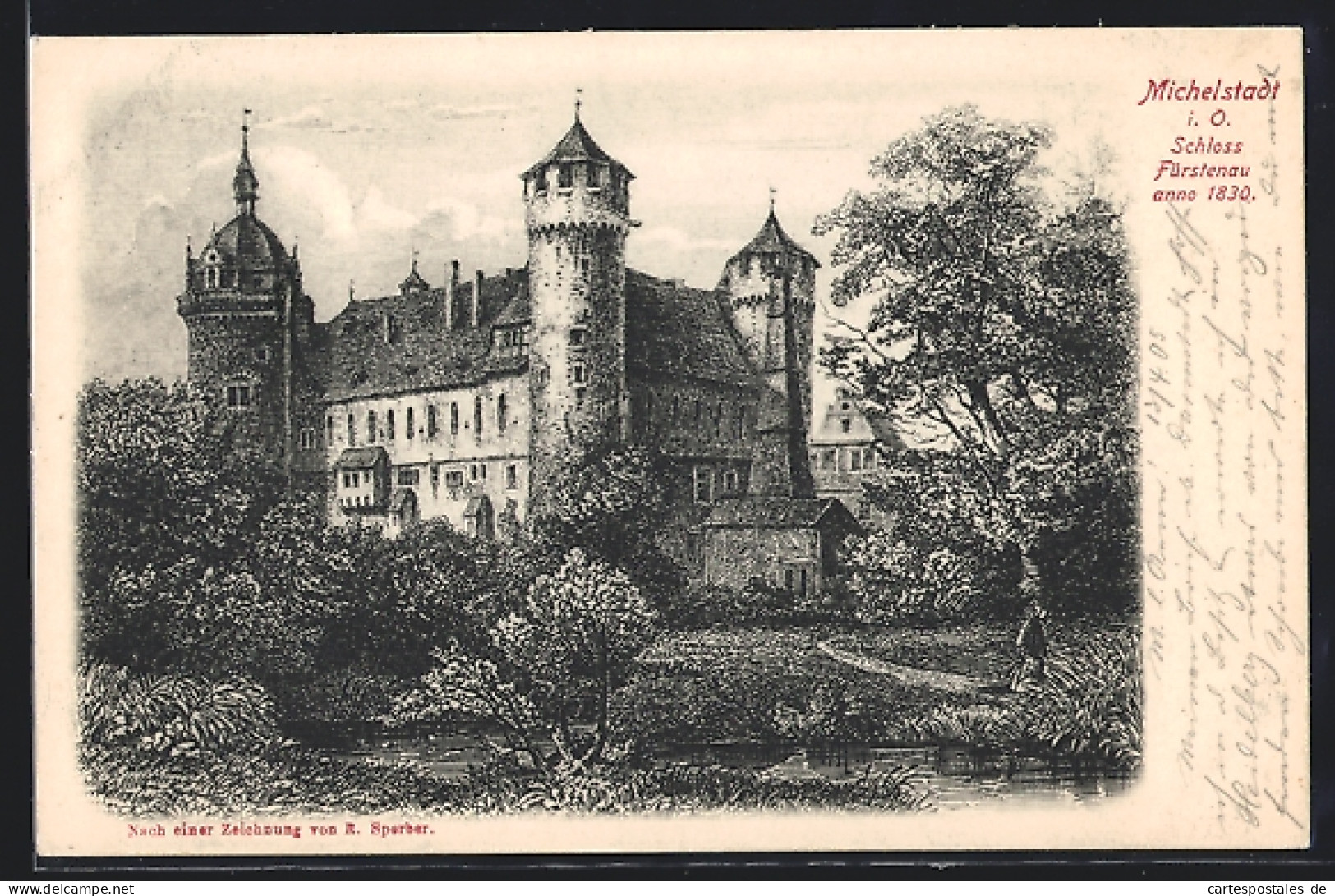 AK Michelstadt-Steinbach, Partie Am Schloss Fürstenau  - Michelstadt