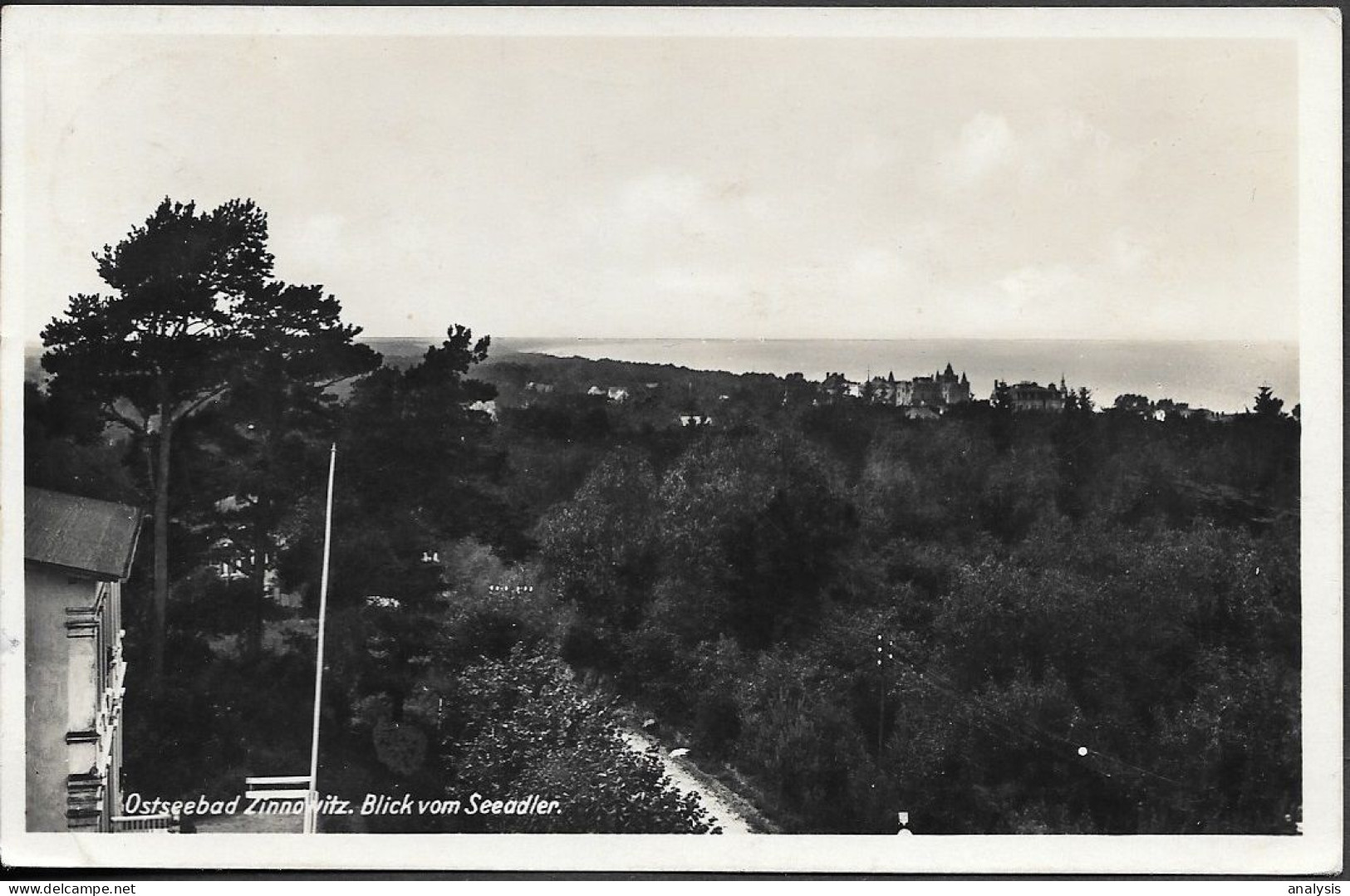 Germany Usedom Island Zinnowitz View From Hotel Seeadler Old Real Photo PC 1941 Mailed - Zinnowitz