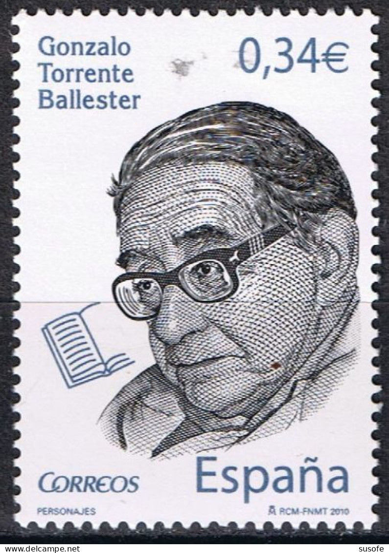 España 2010 Edifil 4599 Sello ** Personajes Gonzalo Torrente Ballester (1910-1999) Literato Y Profesor Gallego - Neufs