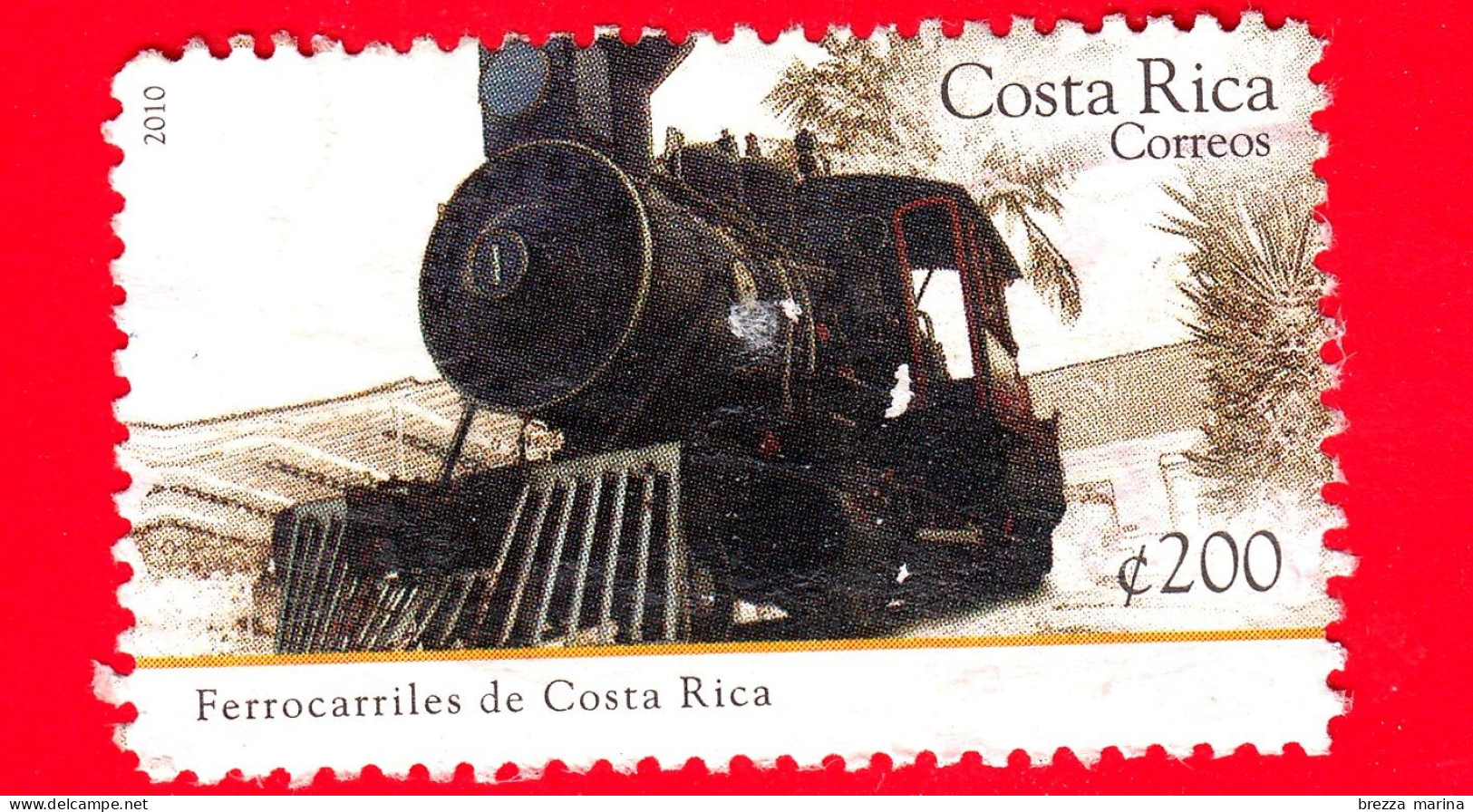 COSTA RICA - Usato - 2002 - Ferrovie - Treno - Locomotiva A Vapore Inglese (1889) - 200 - Costa Rica