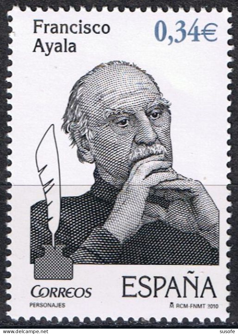 España 2010 Edifil 4600 Sello ** Personajes Francisco Ayala García-Duarte (1906-2009) Escritor Generacion Del 27 - Ongebruikt