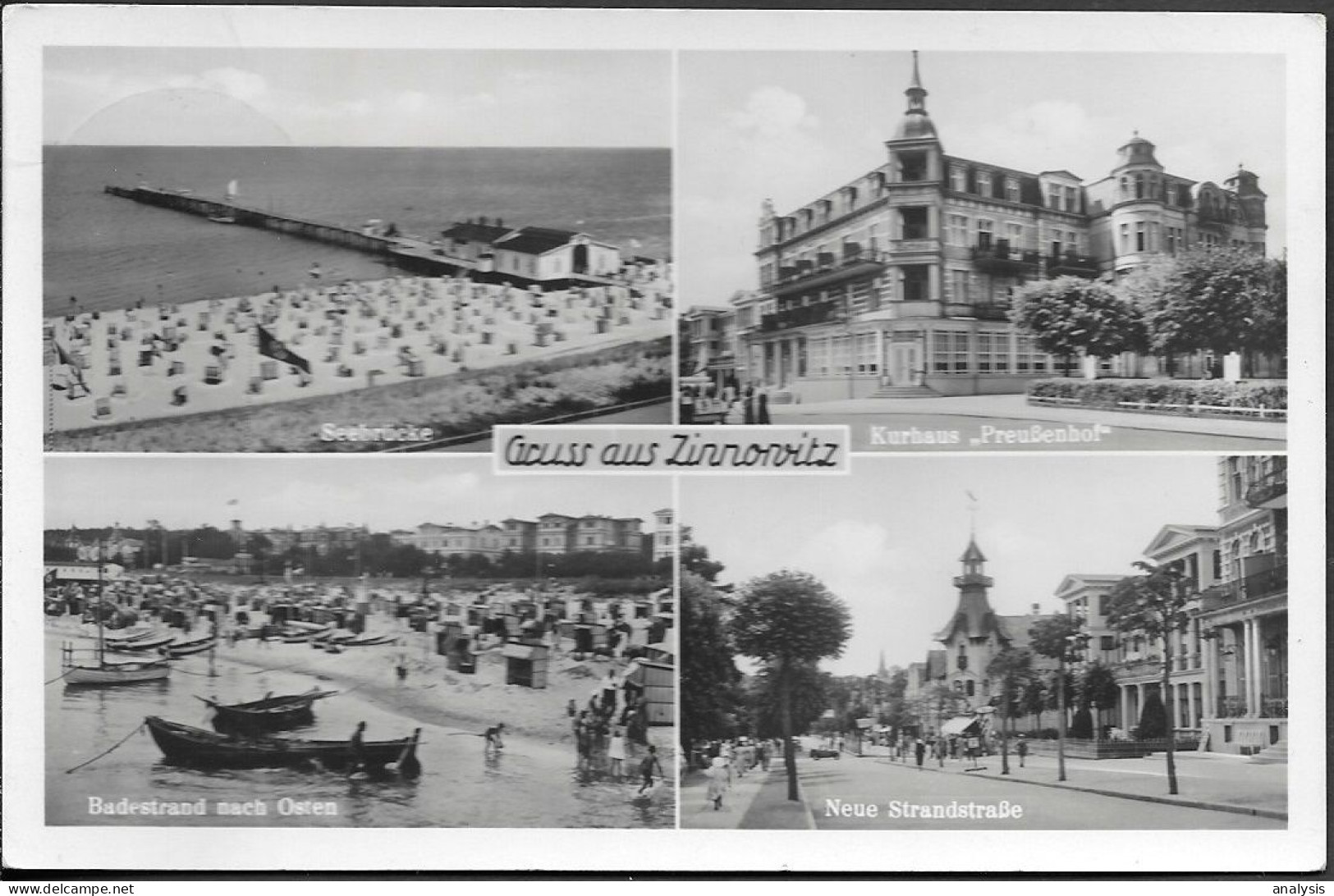 Germany Usedom Island Zinnowitz Views Street Scene Old Real Photo PC 1938 Mailed - Zinnowitz