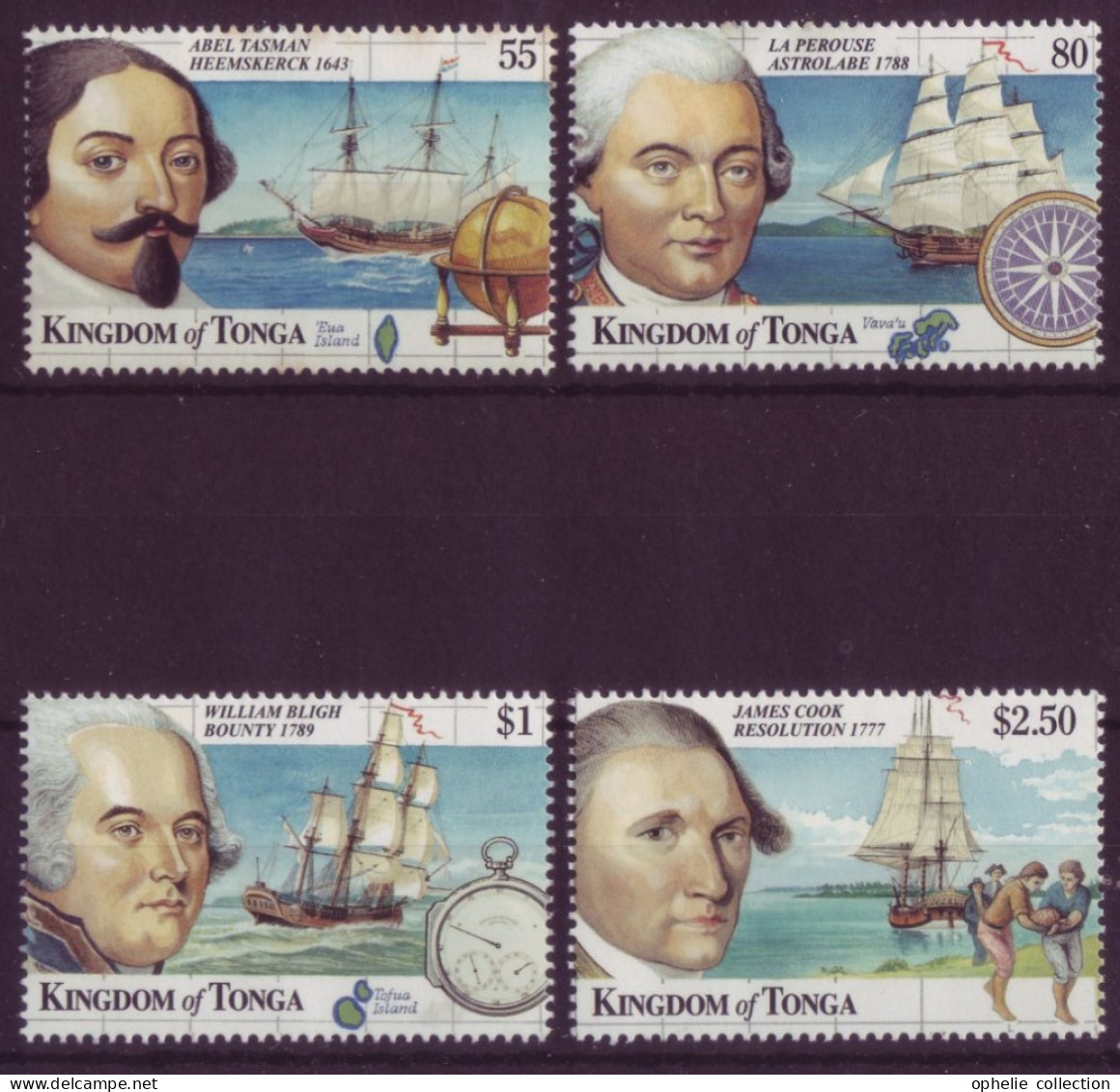 Océanie - Tonga - Explorateurs - 4 Timbres Différents - 7200 - Tonga (1970-...)