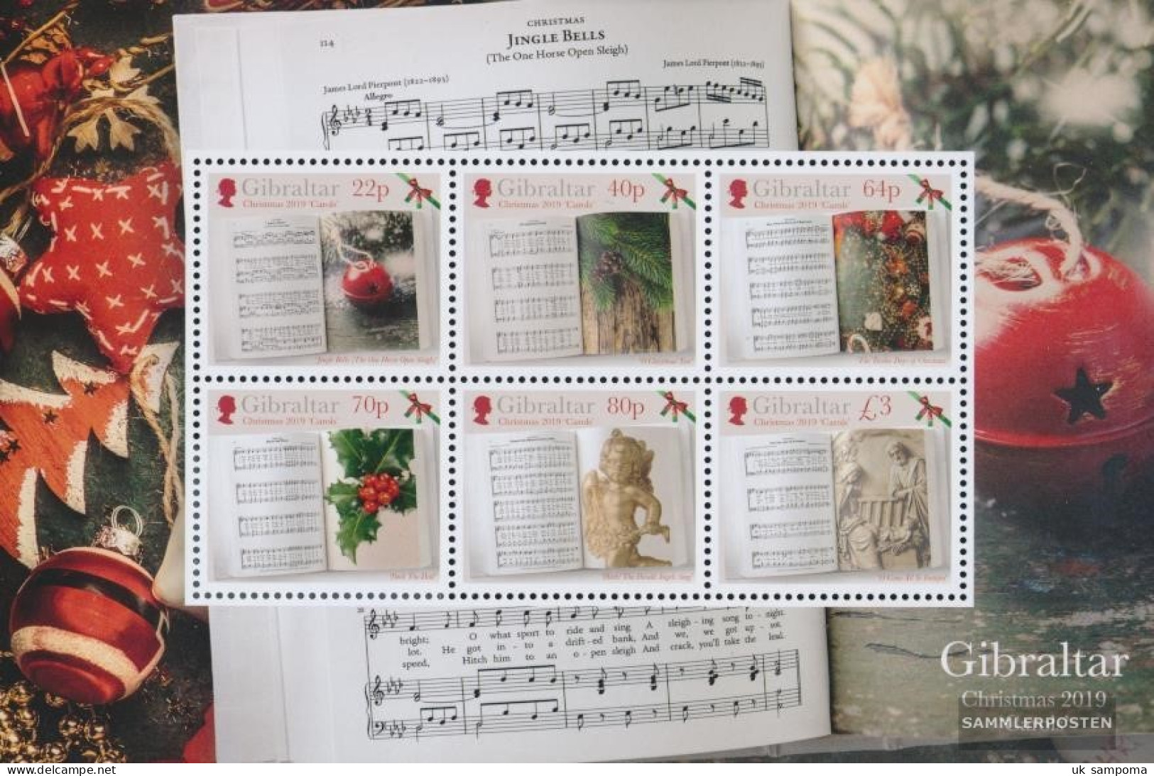 Gibraltar Block140 (complete Issue) Unmounted Mint / Never Hinged 2019 Christmas Carols - Gibraltar