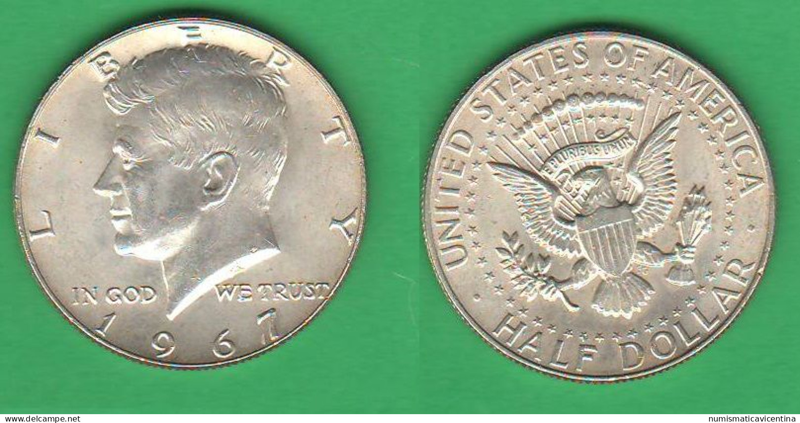 America Half Dollar 1967 Kennedy USA 1/2 $ 1964 Silver Coin   C 9 - 1964-…: Kennedy