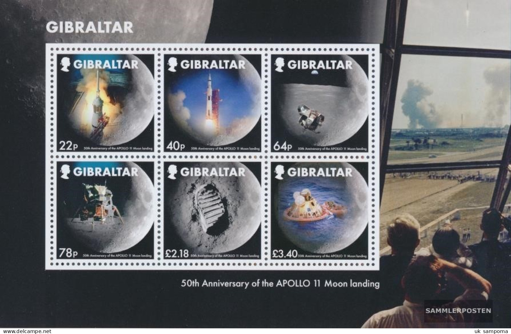 Gibraltar Block139 (complete Issue) Unmounted Mint / Never Hinged 2019 First Manned Moon Landing - Gibraltar