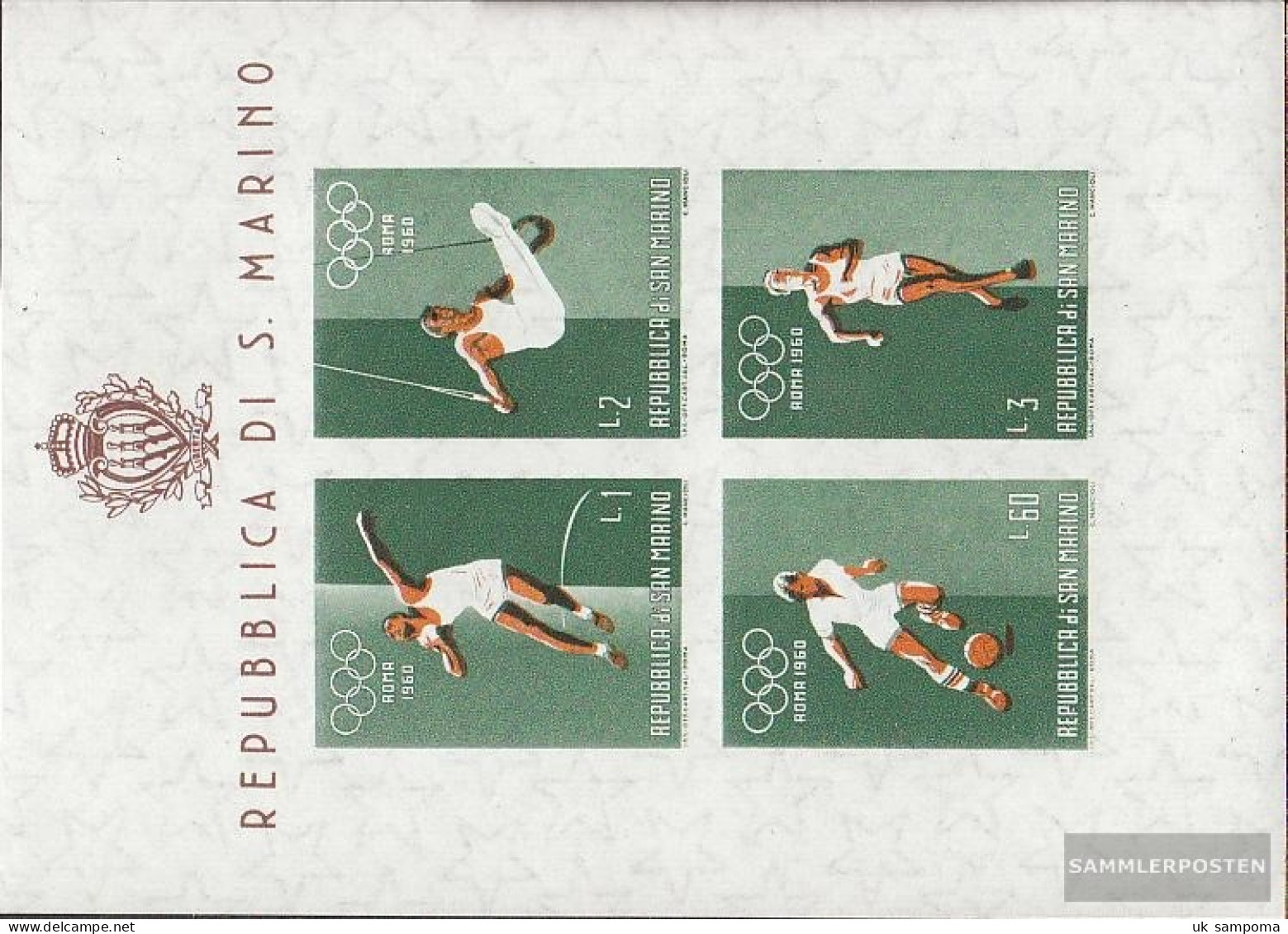 San Marino Block5 (complete Issue) Unmounted Mint / Never Hinged 1960 Summer Olympics - Ungebraucht