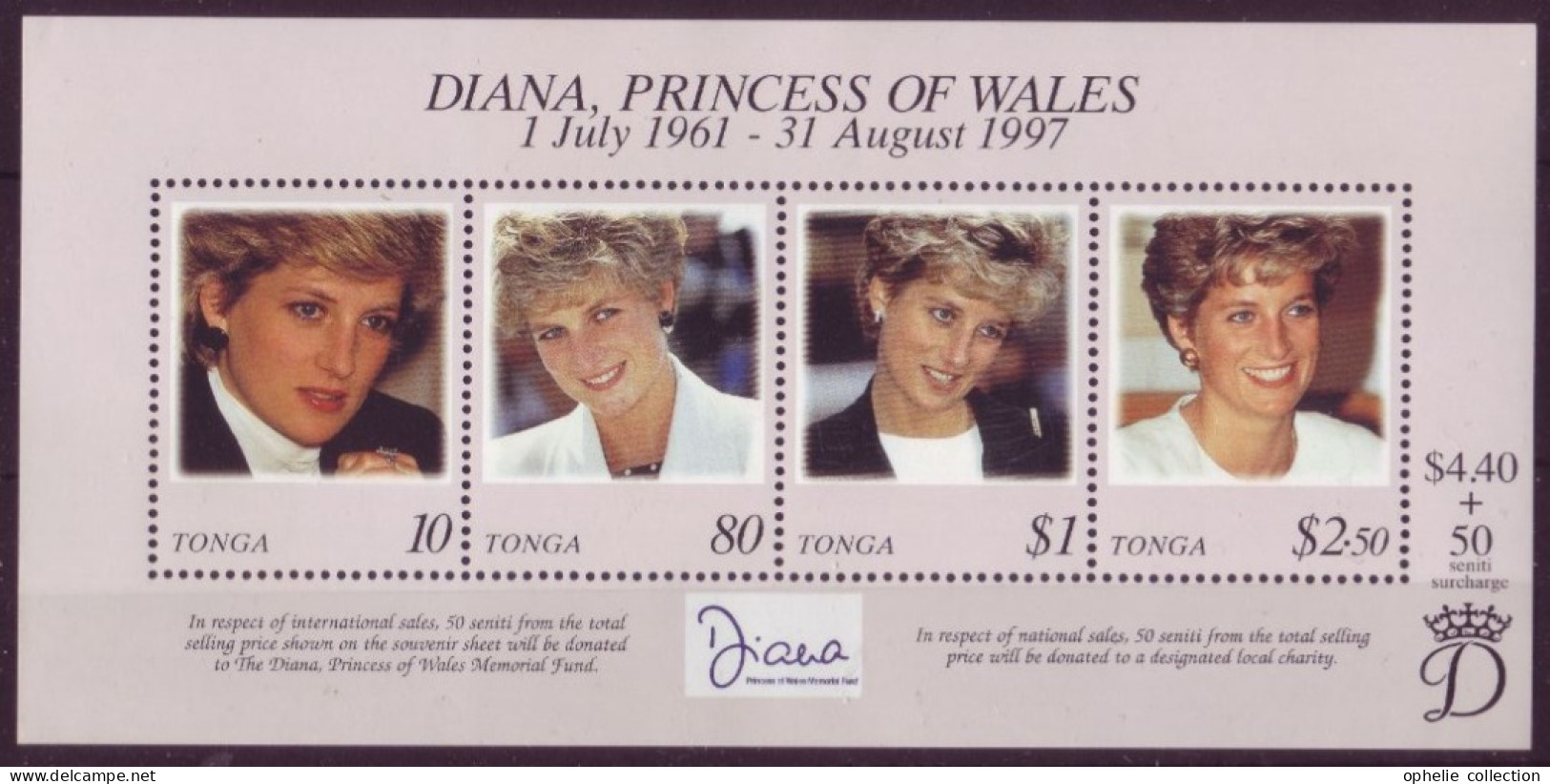 Océanie - Tonga - BLF - Diana Princess Of Wales - 1st July 1961-31 August 1997 - 7202 - Tonga (1970-...)
