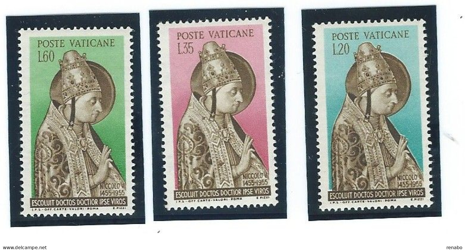 Vaticano 1955 ; Papa Niccolò V, Pope Nicholas V, Papst Nikolaus V: 5° Centenario Della Morte. Serie Completa. - Unused Stamps