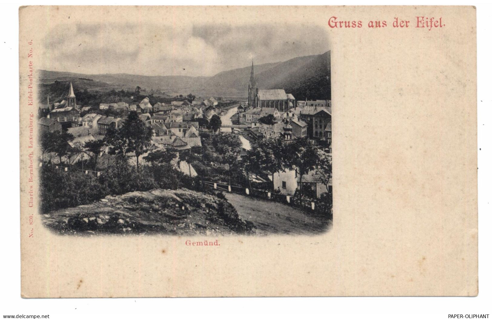 5372 GEMÜND, Gruss Aus Der Eifel, Verlag Bernhoeft - Luxemburg, Eifel-Postkarte No. 6, Ca. 1898 - Schleiden