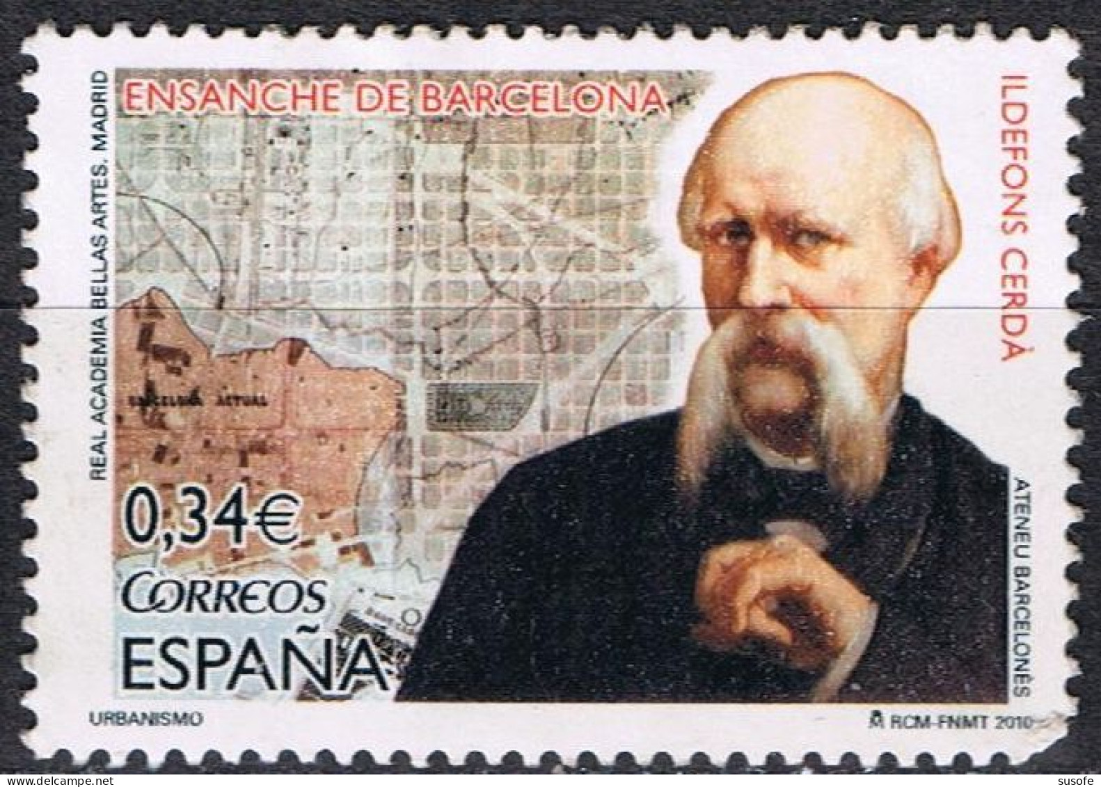 España 2010 Edifil 4603 Sello ** Urbanismo Ildefons Cerdá Real Academia Bellas Artes Madrid Ensanche De Barcelona Ateneu - Unused Stamps