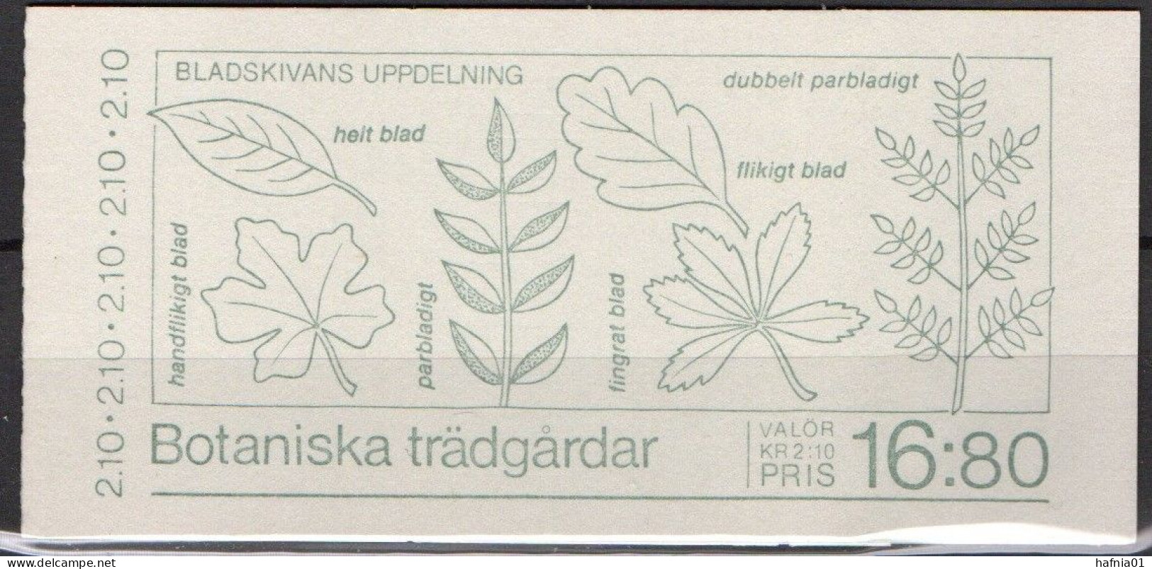 Martin Mörck. Sweden 1987. Botanic Garden. Michel 1453 - 1456. MH 125. MNH. Signed. - 1981-..