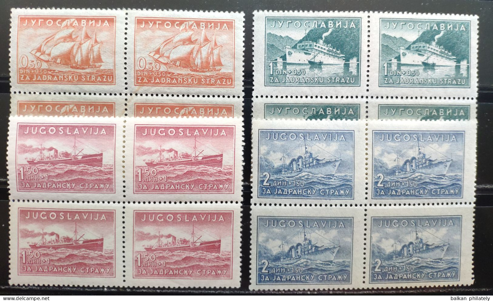 Yugoslavia 1939 Adriatic Guard Jadranska Straza Ships MNH - Nuevos