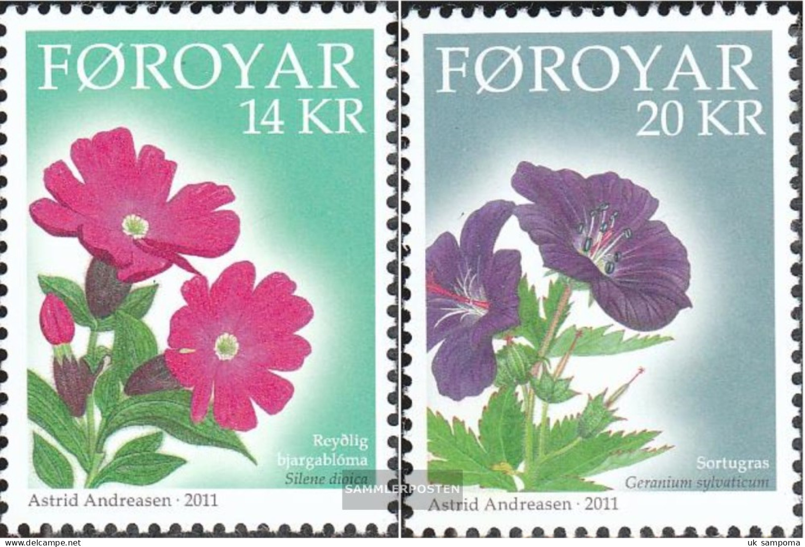 Denmark - Faroe Islands 724-725 (complete Issue) Unmounted Mint / Never Hinged 2011 Mountain Flowers - Faeroër