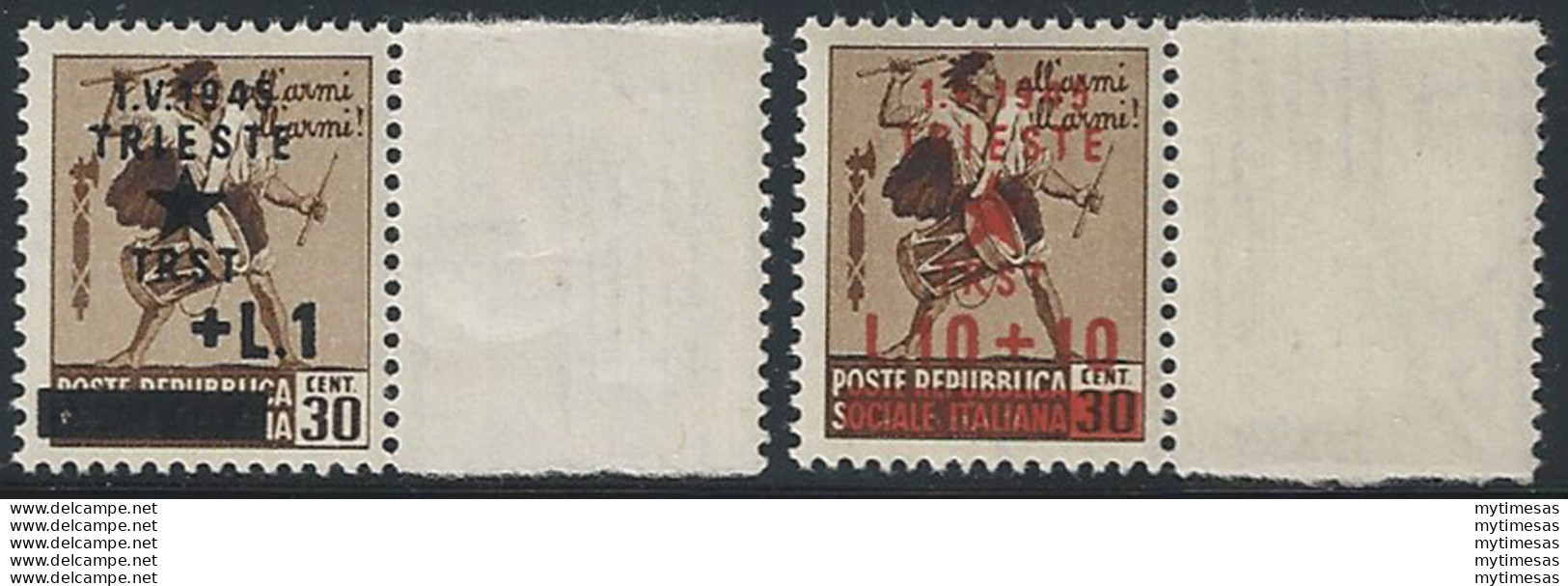 1945 Trieste Occ. Jugoslava 2v. Bf MNH Sass N. 12/13 - Andere & Zonder Classificatie