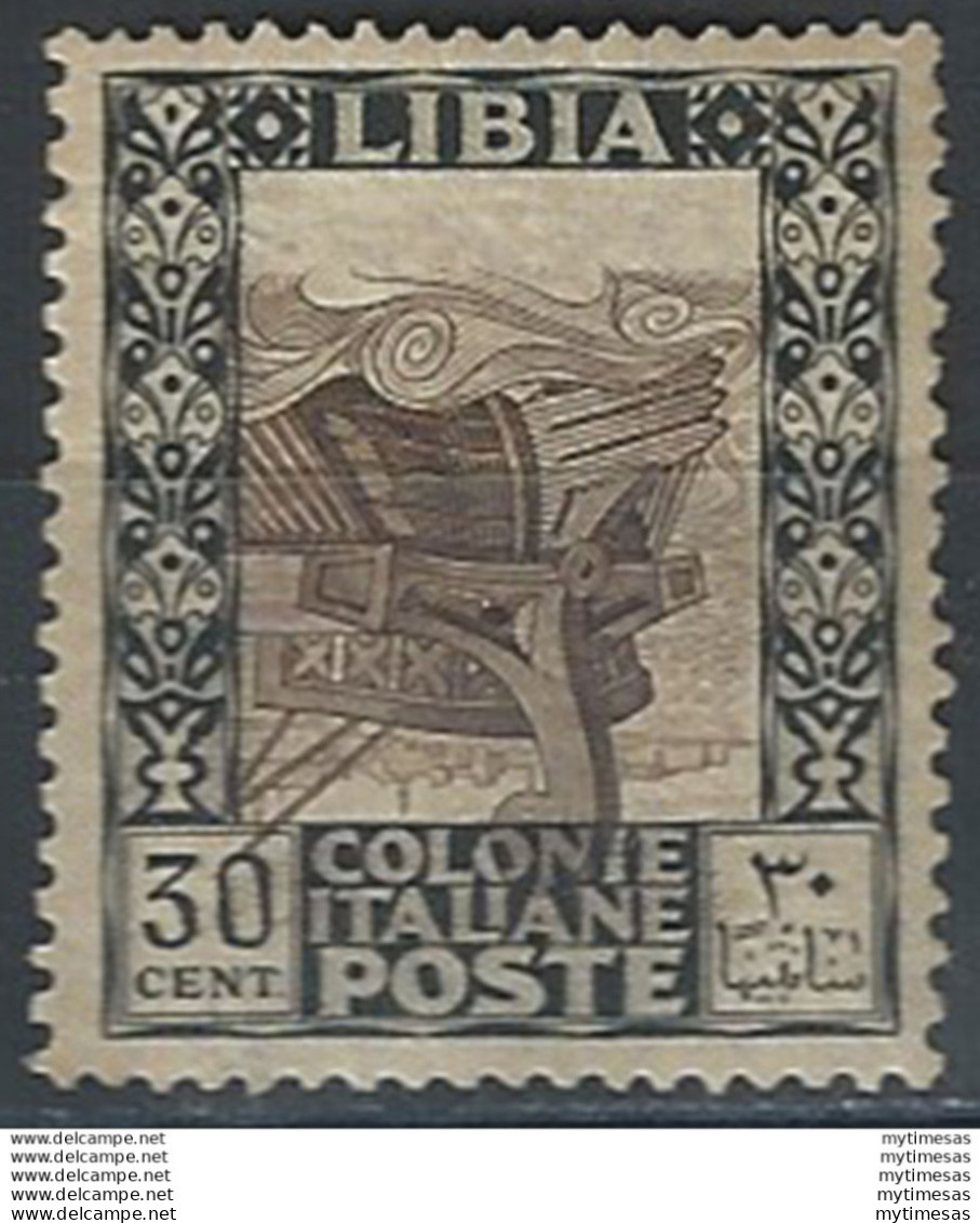 1921 Libia Pittorica 30c. Nero E Bruno MNH Sass. 27ca - Andere & Zonder Classificatie