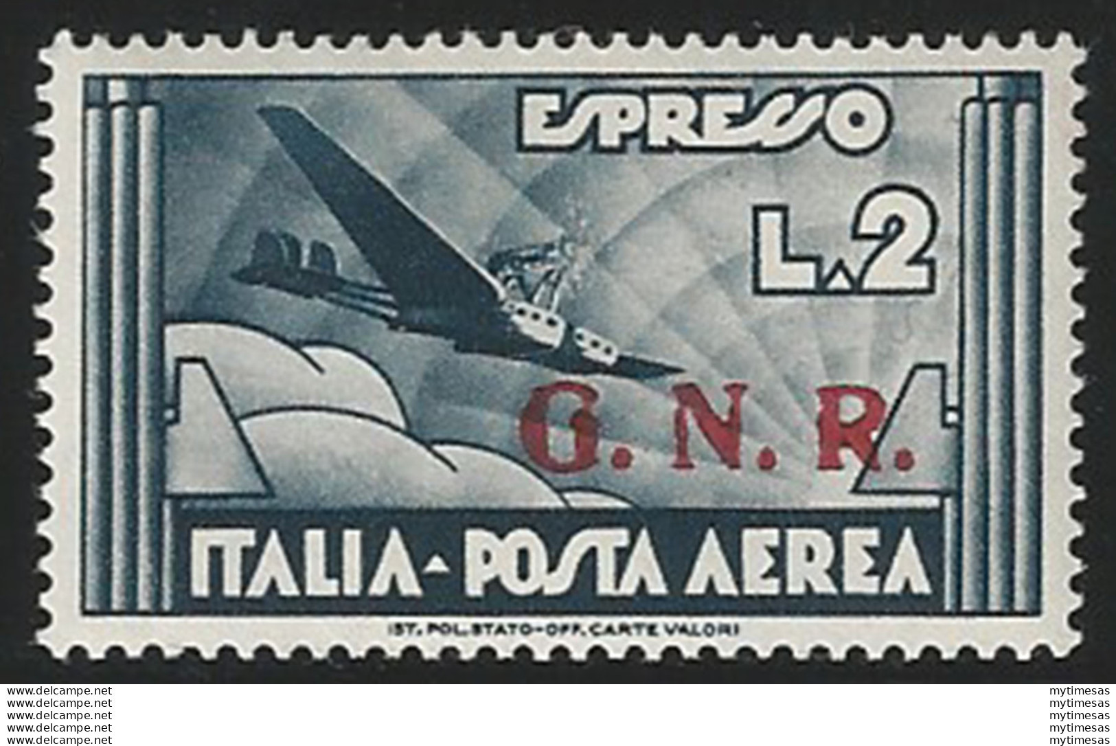 1943 RSI L. 2 GNR BS II Tipo MNH Sass. N. A125/II - Altri & Non Classificati
