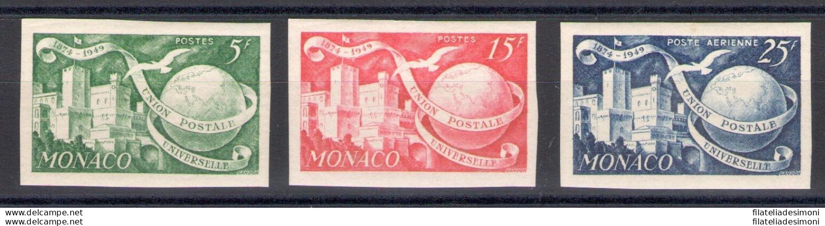 1949 Monaco,Upu Non Dentellati, 3 Val, MNH** - Other & Unclassified