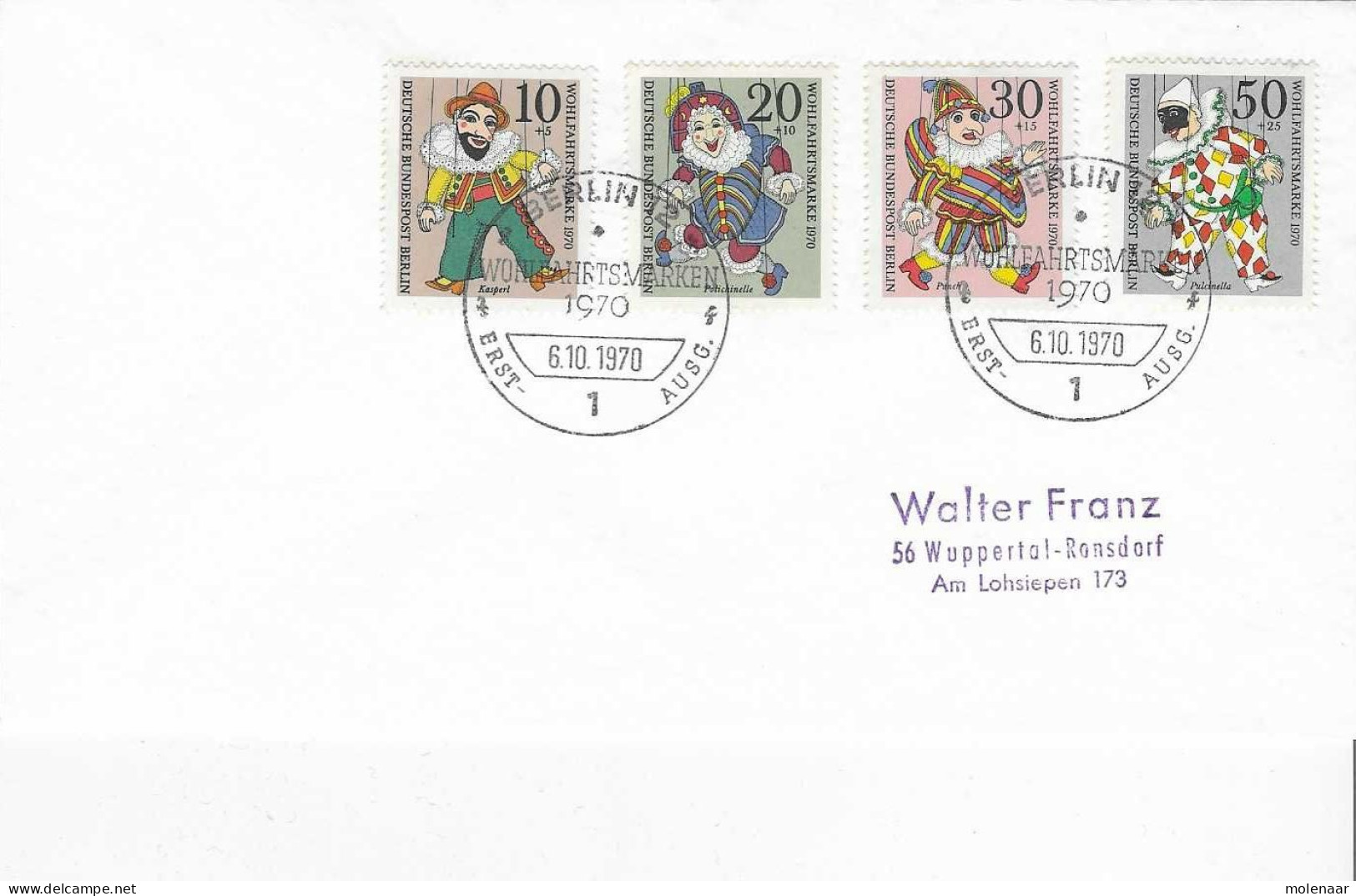 Postzegels > Europa > Duitsland > Berlijn > 1e Dag FDC (brieven)  No. 373-376 (17160) - 1948-1970