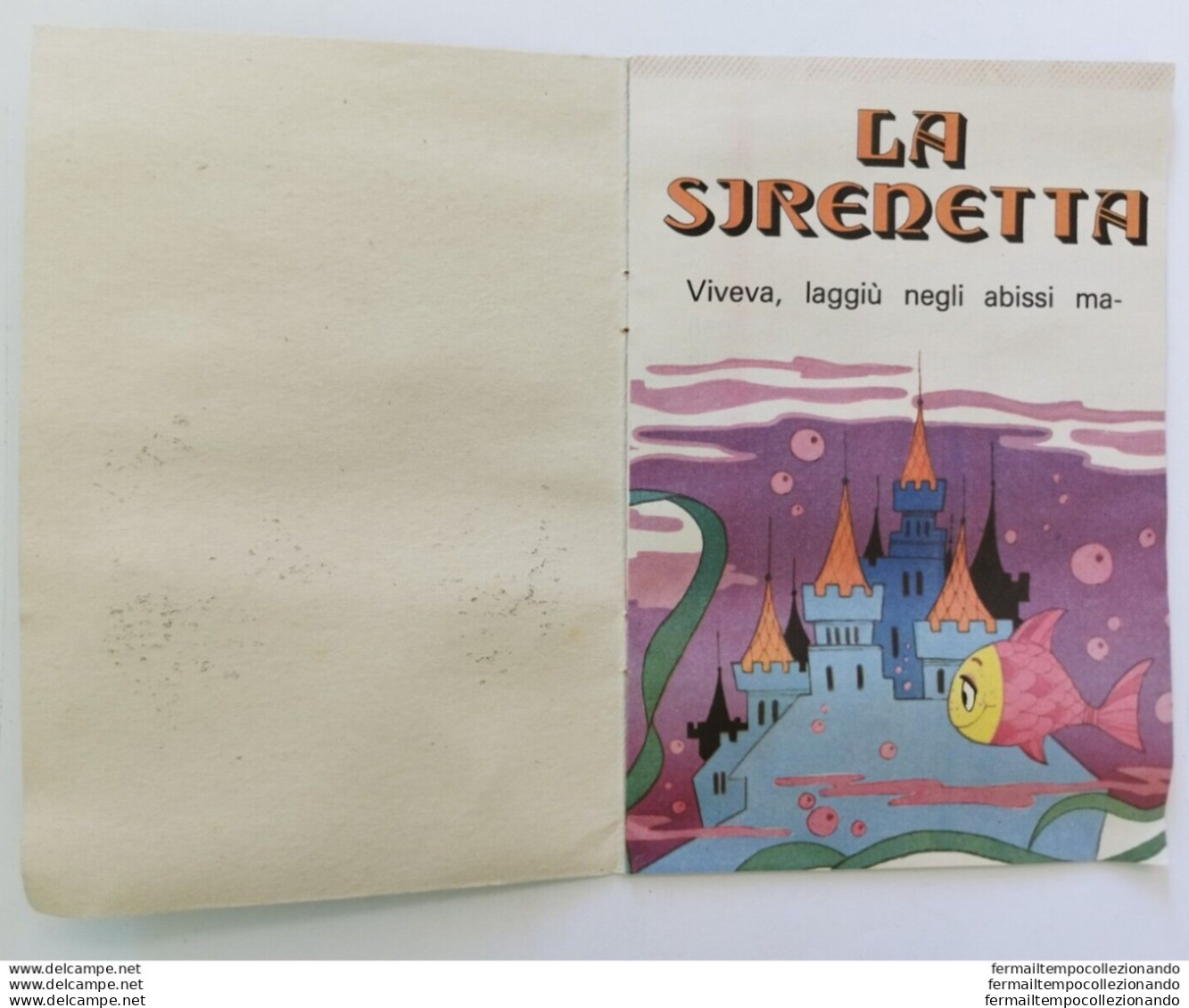 Bo27 Libro Fiaba Vintage La Sirenetta Edizioni Arcobaleno Milano Pieghe - Autres & Non Classés