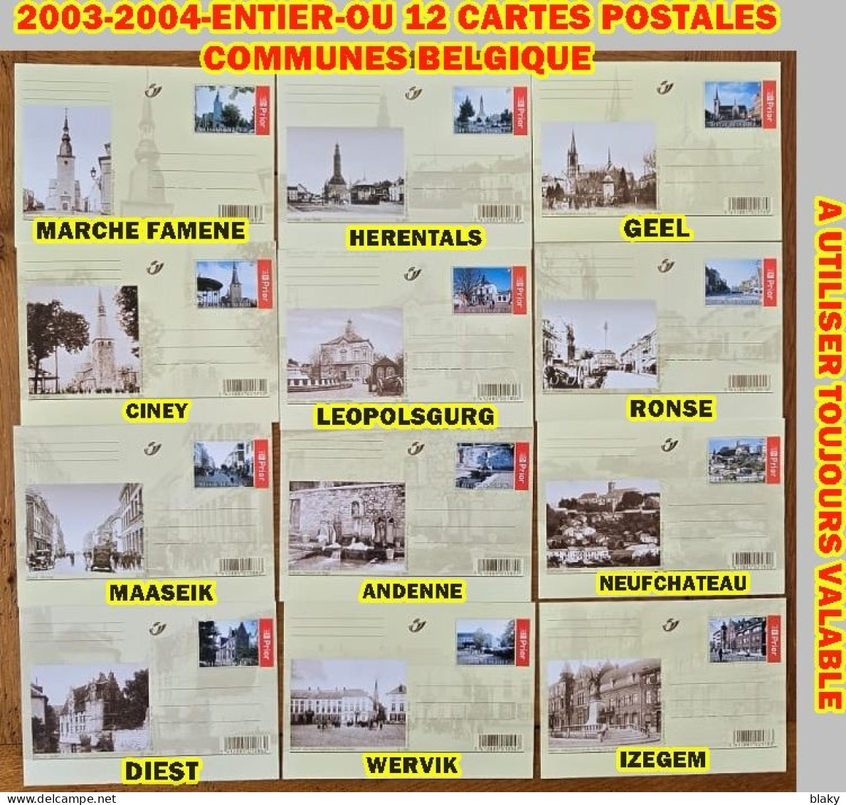 2003-2004-ENTIER-OU 12 CARTES POSTALES COMMUNES BELGES * IMPORTANT PRE TIMBREES - Illustrated Postcards (1971-2014) [BK]