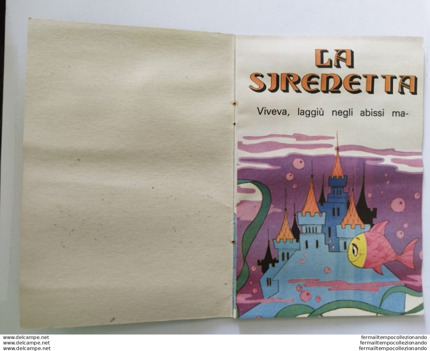Bo8  Libro Fiaba Vintage La Sirenetta Edizioni Arcobaleno Milano Pieghe - Sonstige & Ohne Zuordnung