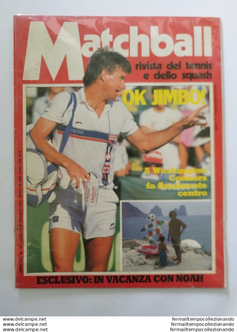 Bo Rivista Matchball Tennis Okjimbo! Connors Noah In Vacanza A Capri Agosto 1988 - Andere & Zonder Classificatie