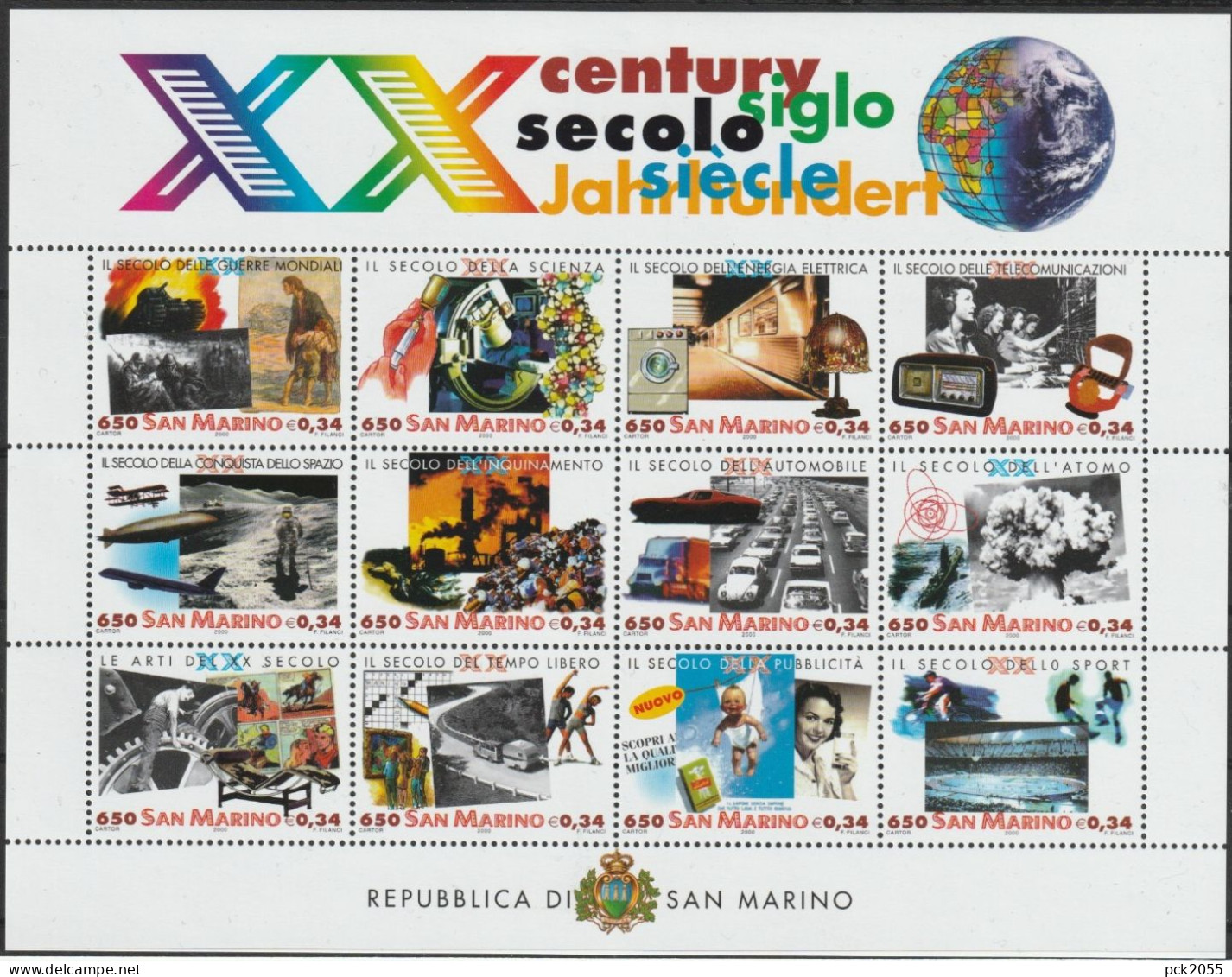 San Marino 2000 Mi Nr. 1871 - 1882 Zd-Bogen ** Postfrisch Das 20. Jahrhundert ( E 347) Günstige Versandkosten - Nuevos
