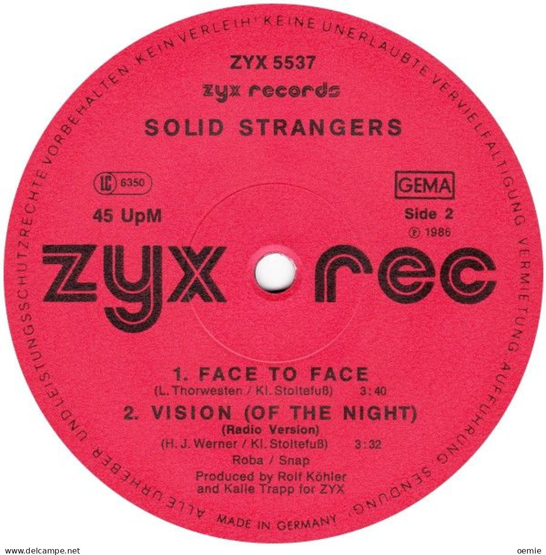SOLID  STRANGERS   VISION  OF THE NIGHT - 45 Rpm - Maxi-Singles