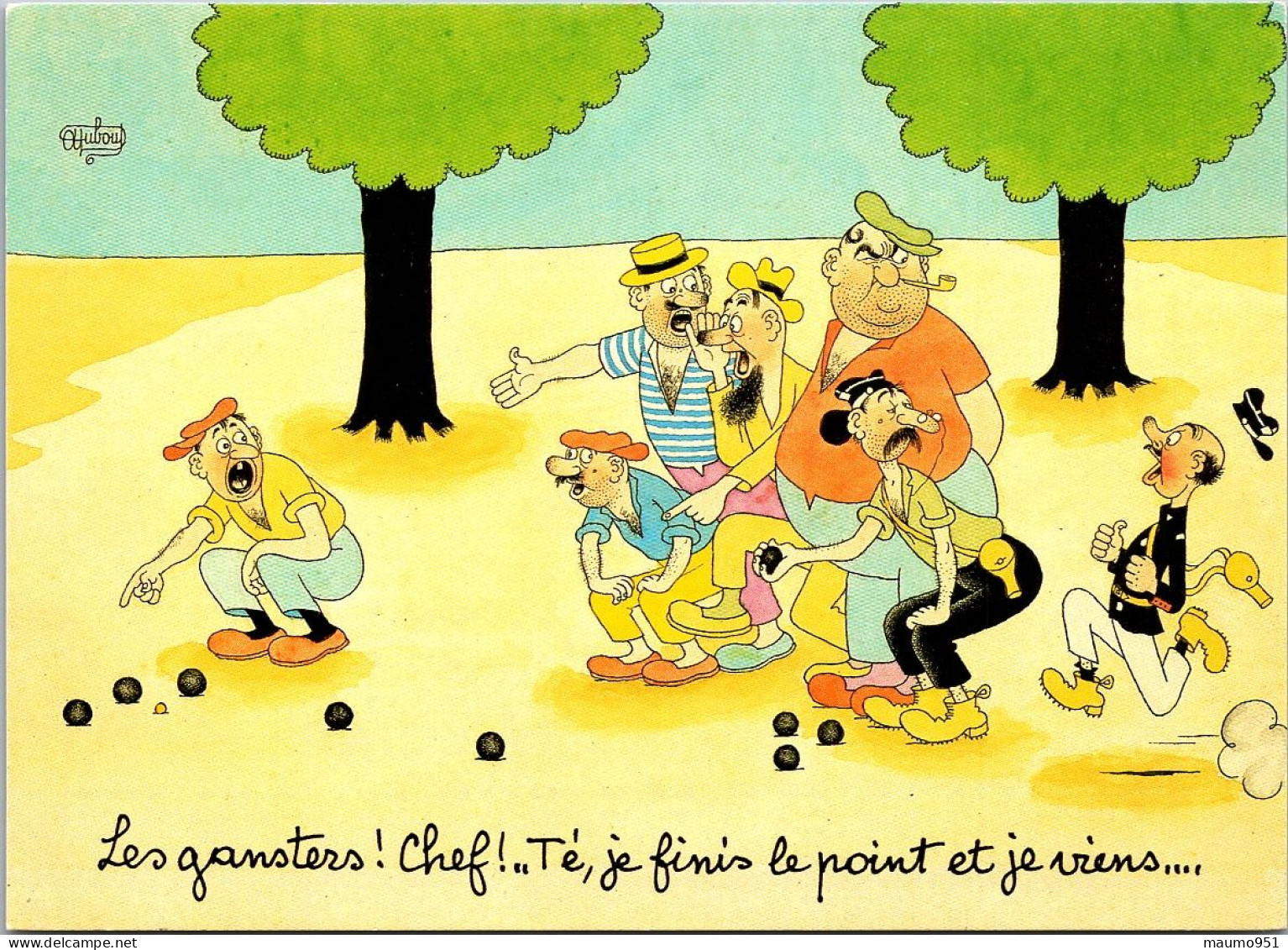 Les Gansters ! Cef !.. Té, Je Finis Le Point Et Je Viens ...(cpsm) - Humour